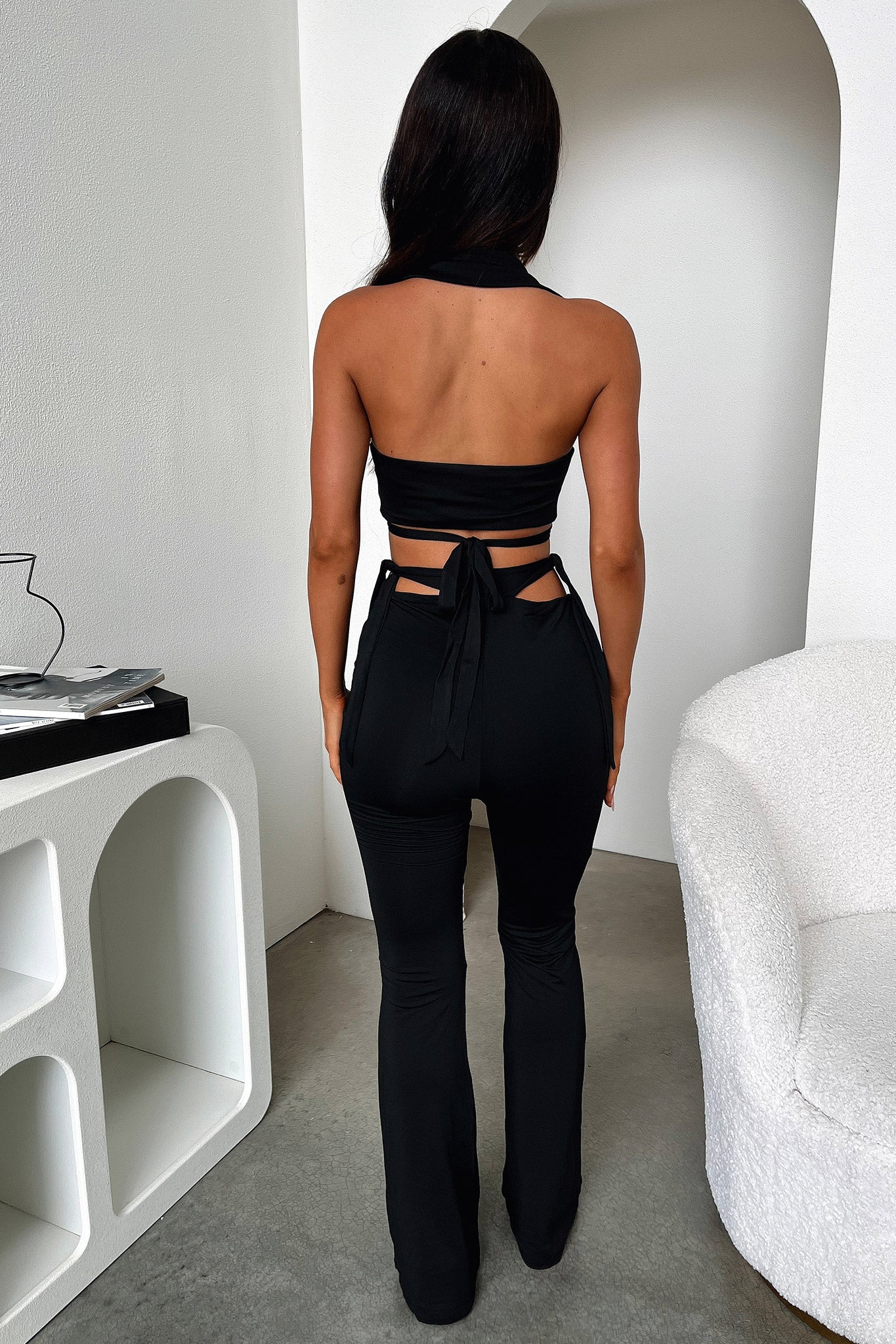 Thia Flare Pants - Black-Coutiqo