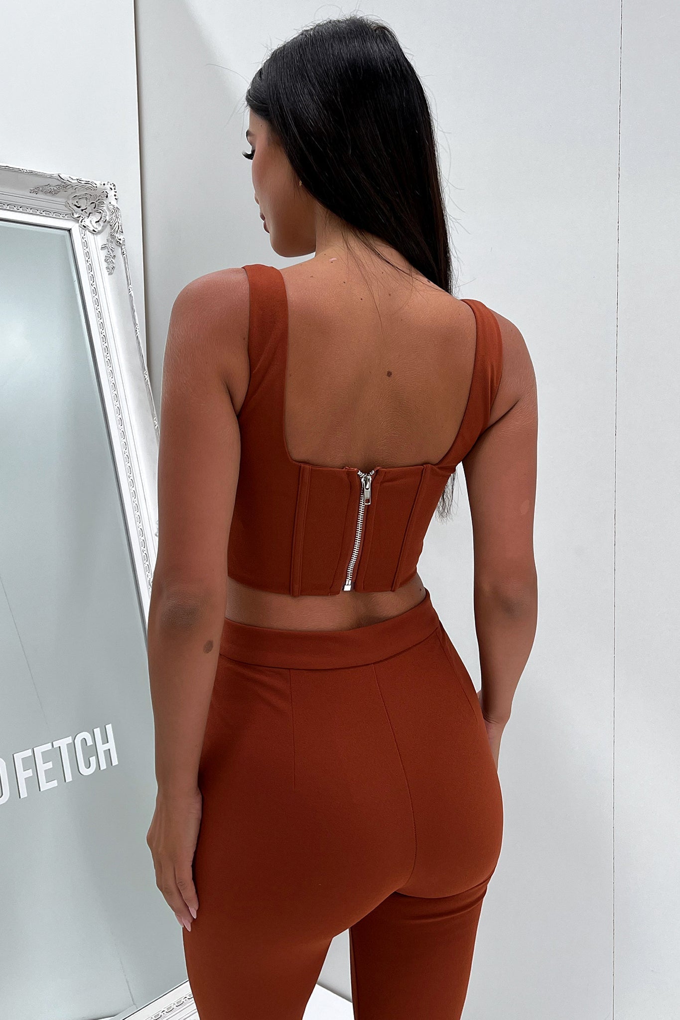 Token Flare Pants - Brown-Coutiqo