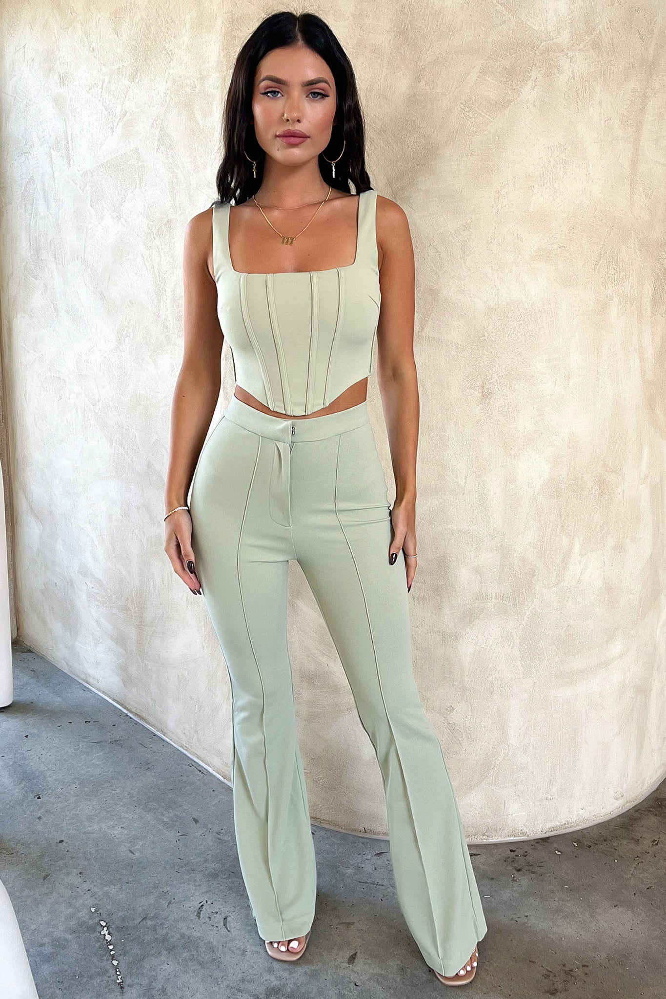 Token Flare Pants - Sage-Coutiqo