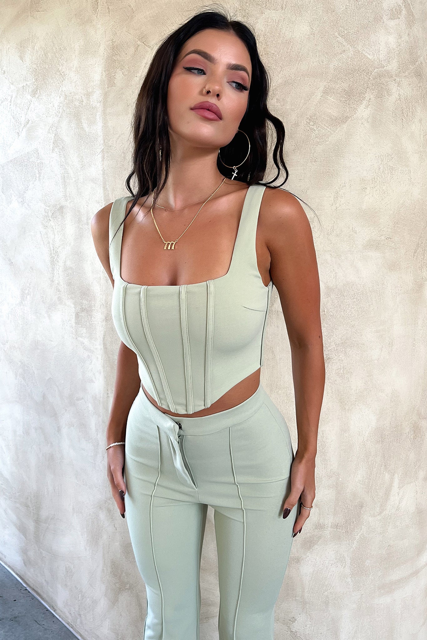 Token Flare Pants - Sage-Coutiqo