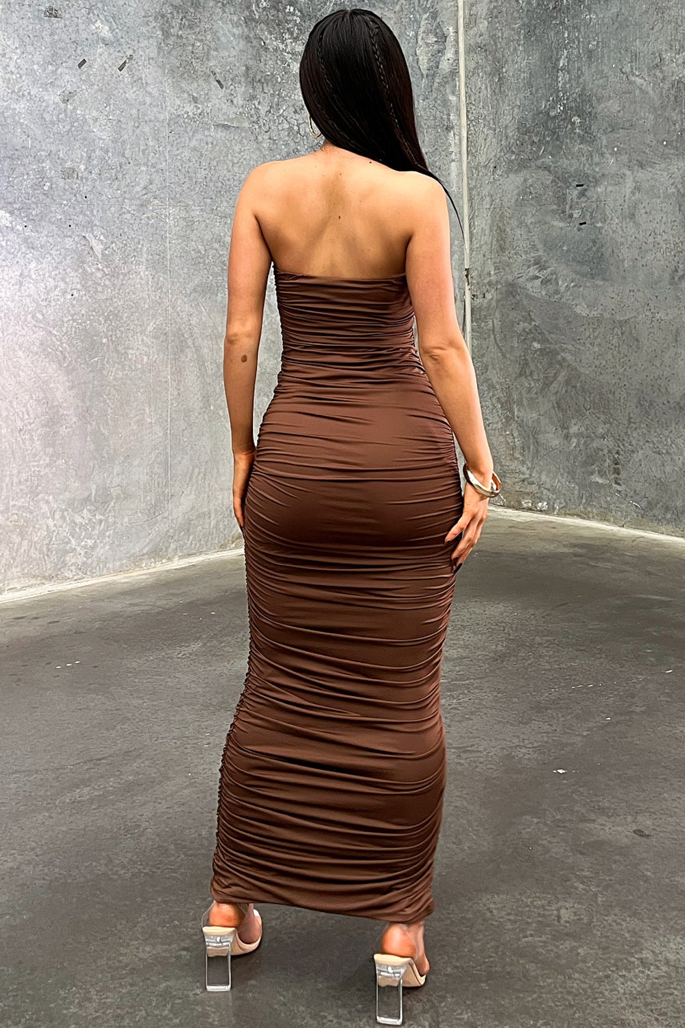 Tonic Maxi Dress - Brown-Coutiqo