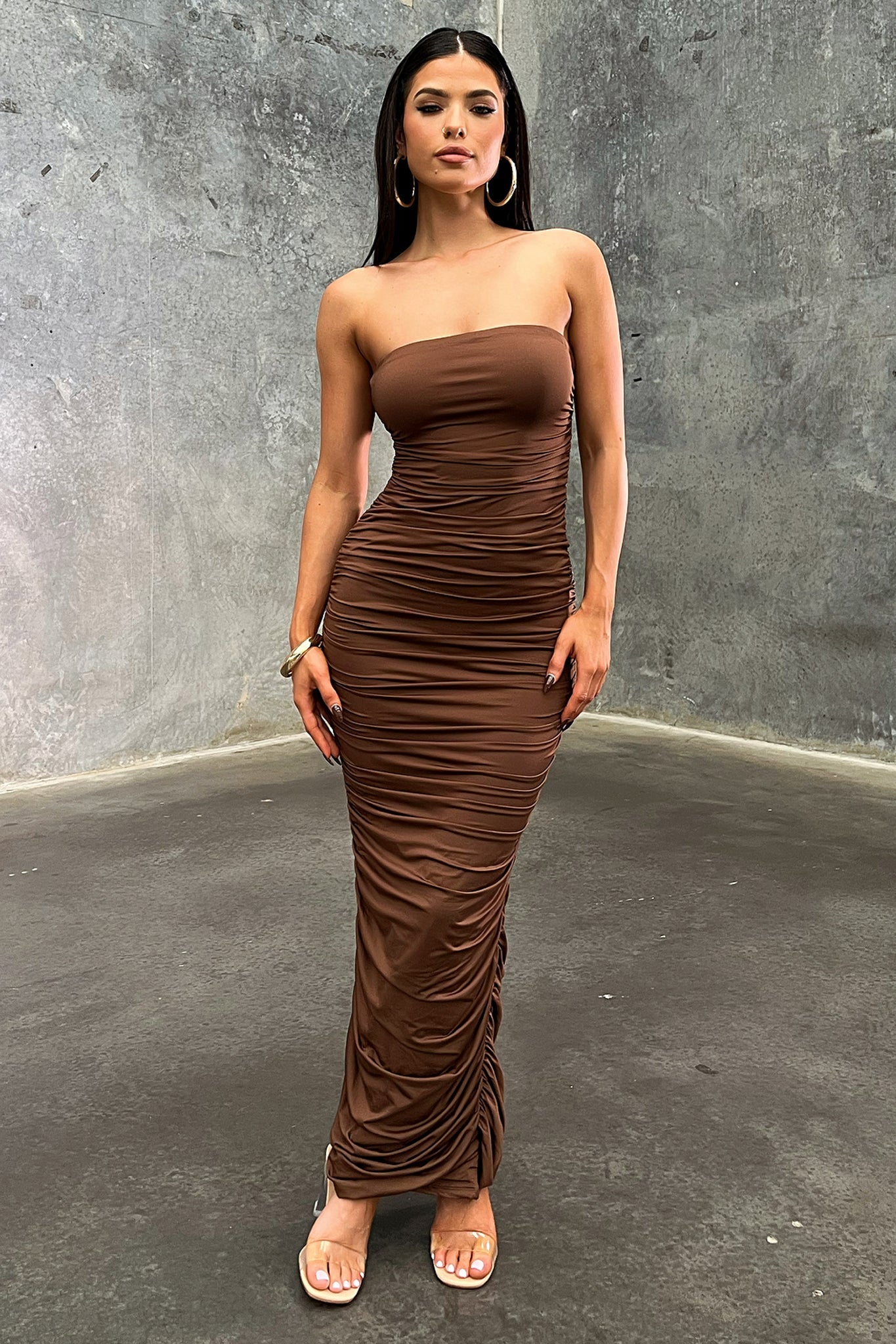 Tonic Maxi Dress - Brown-Coutiqo