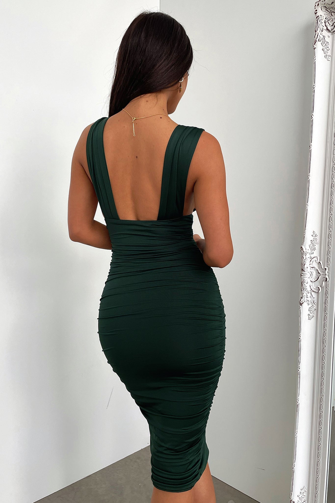 Trixie Midi Dress - Emerald-Coutiqo