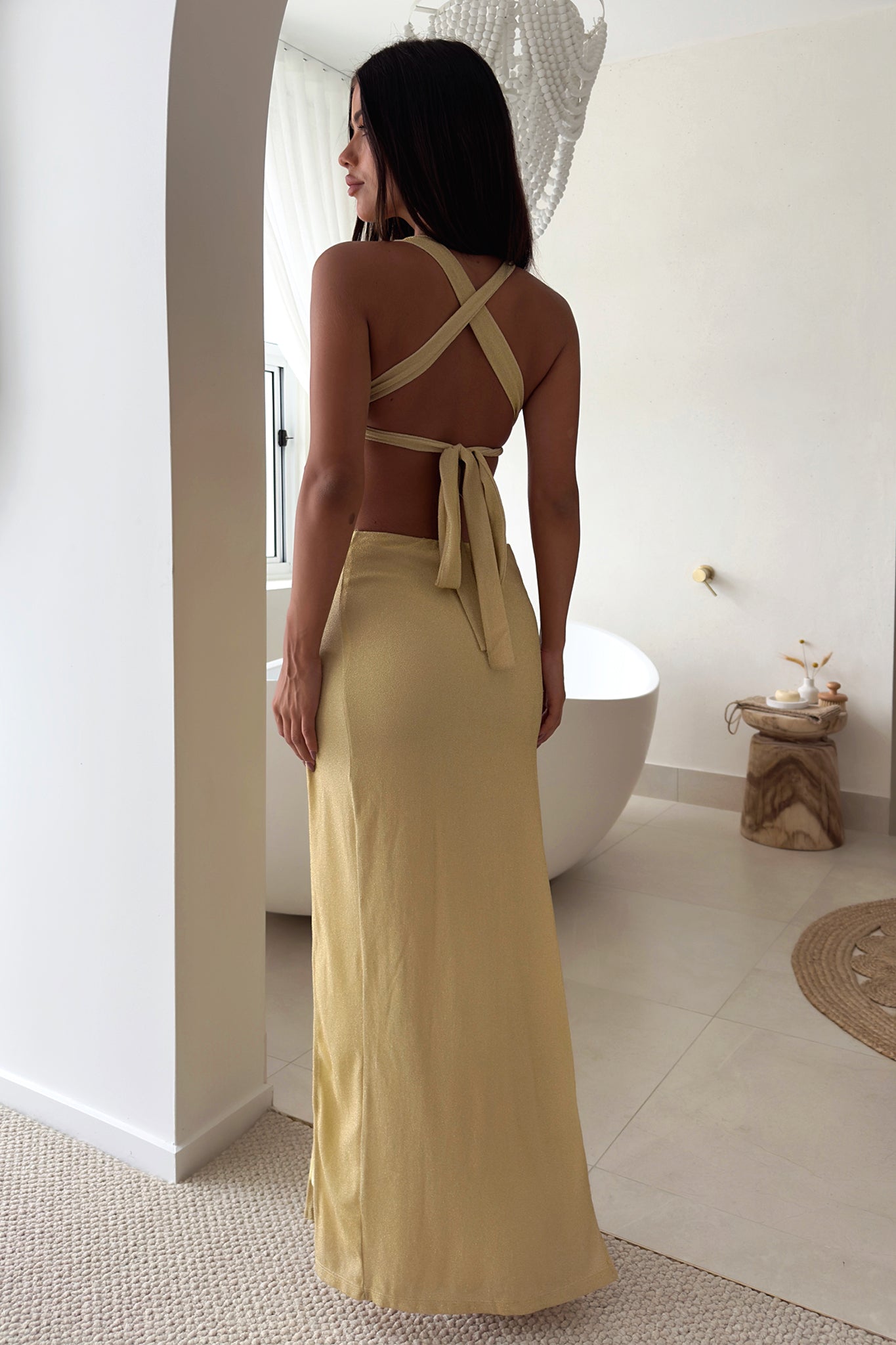 True Maxi Dress - Gold-Coutiqo