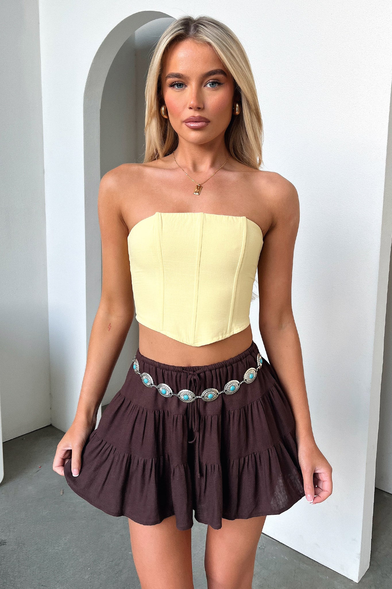 Tullie Skirt - Brown-Coutiqo