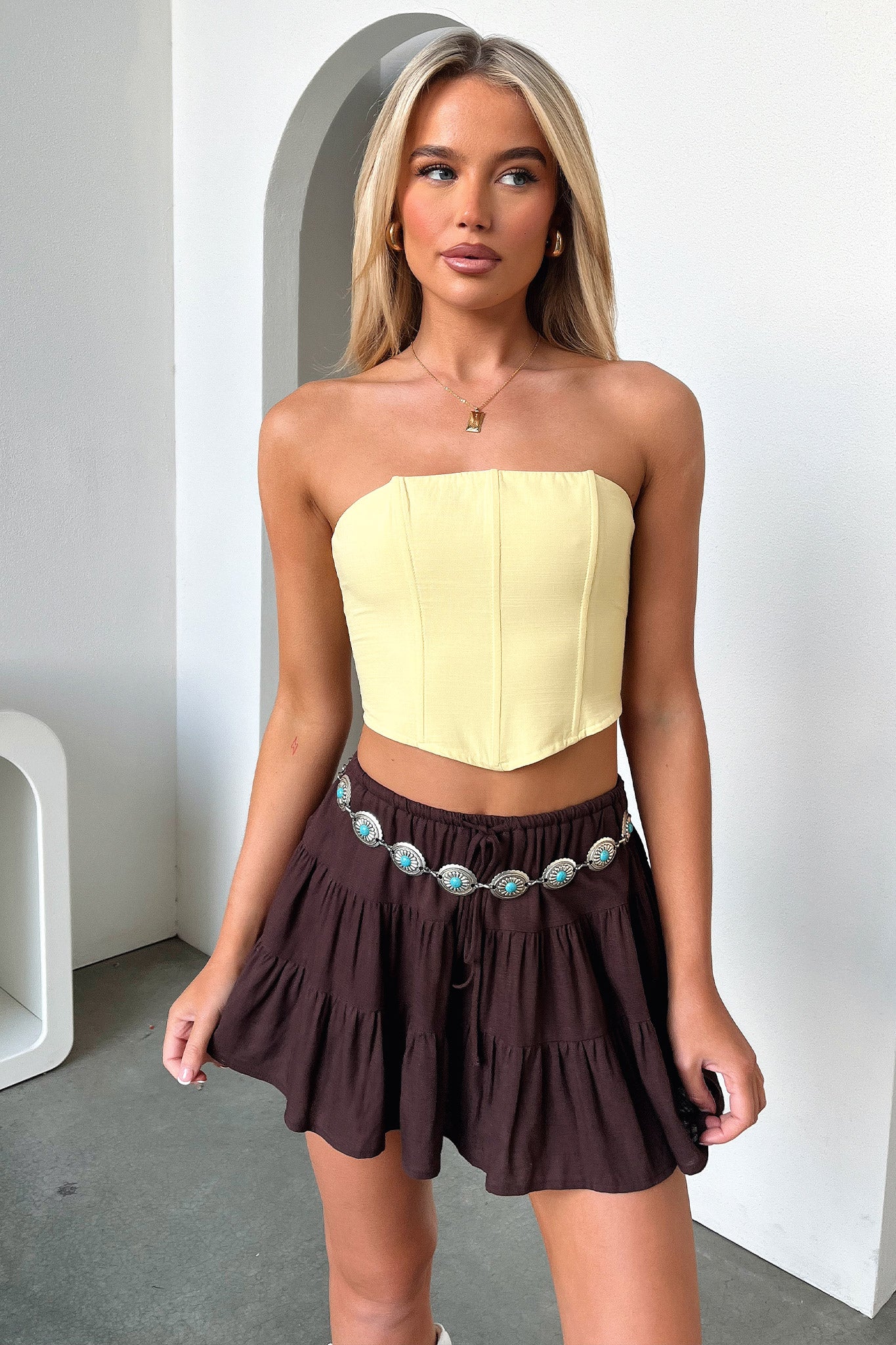 Tullie Skirt - Brown-Coutiqo