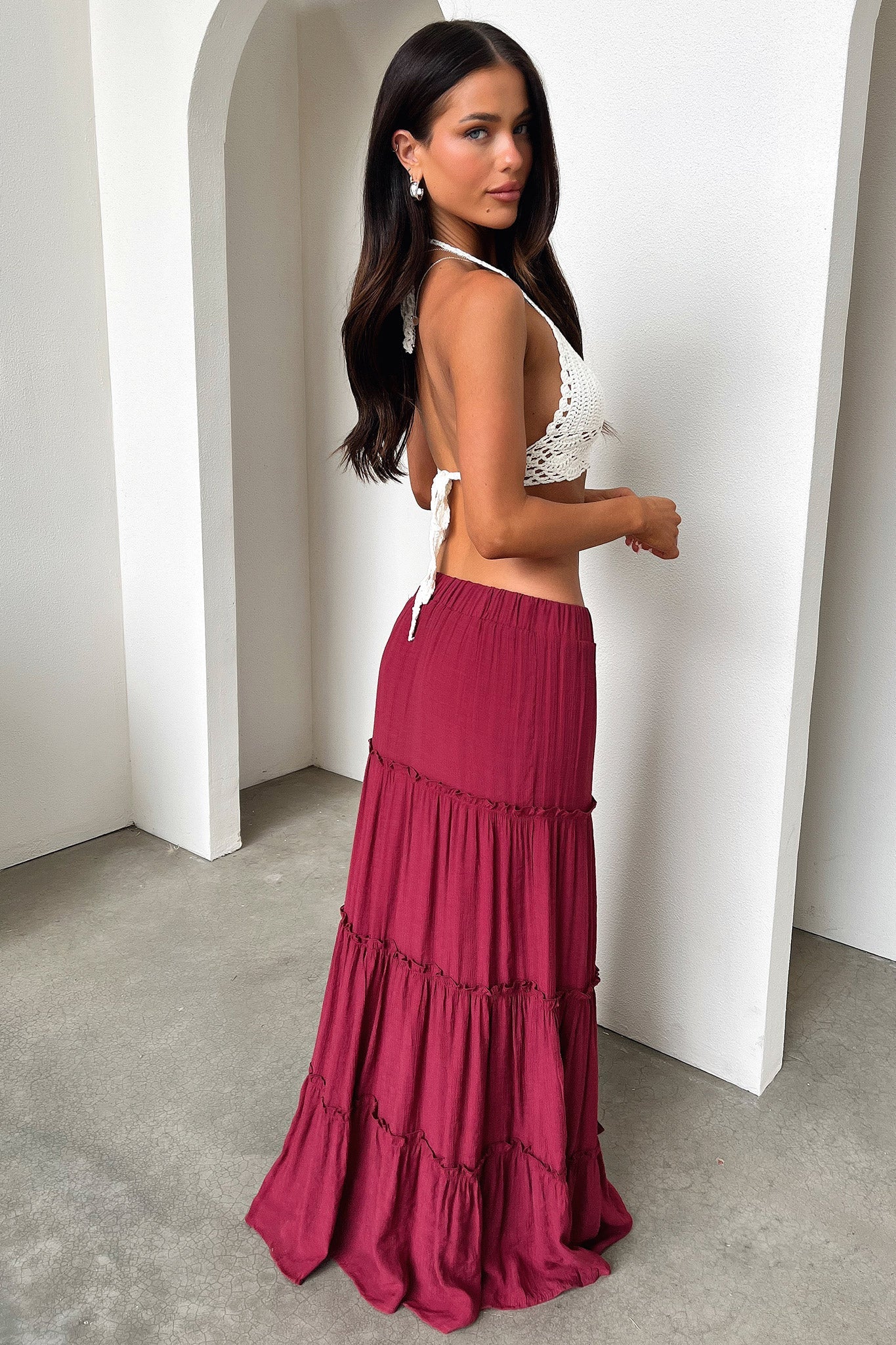 Valetta Crochet Halter Crop - White-Coutiqo