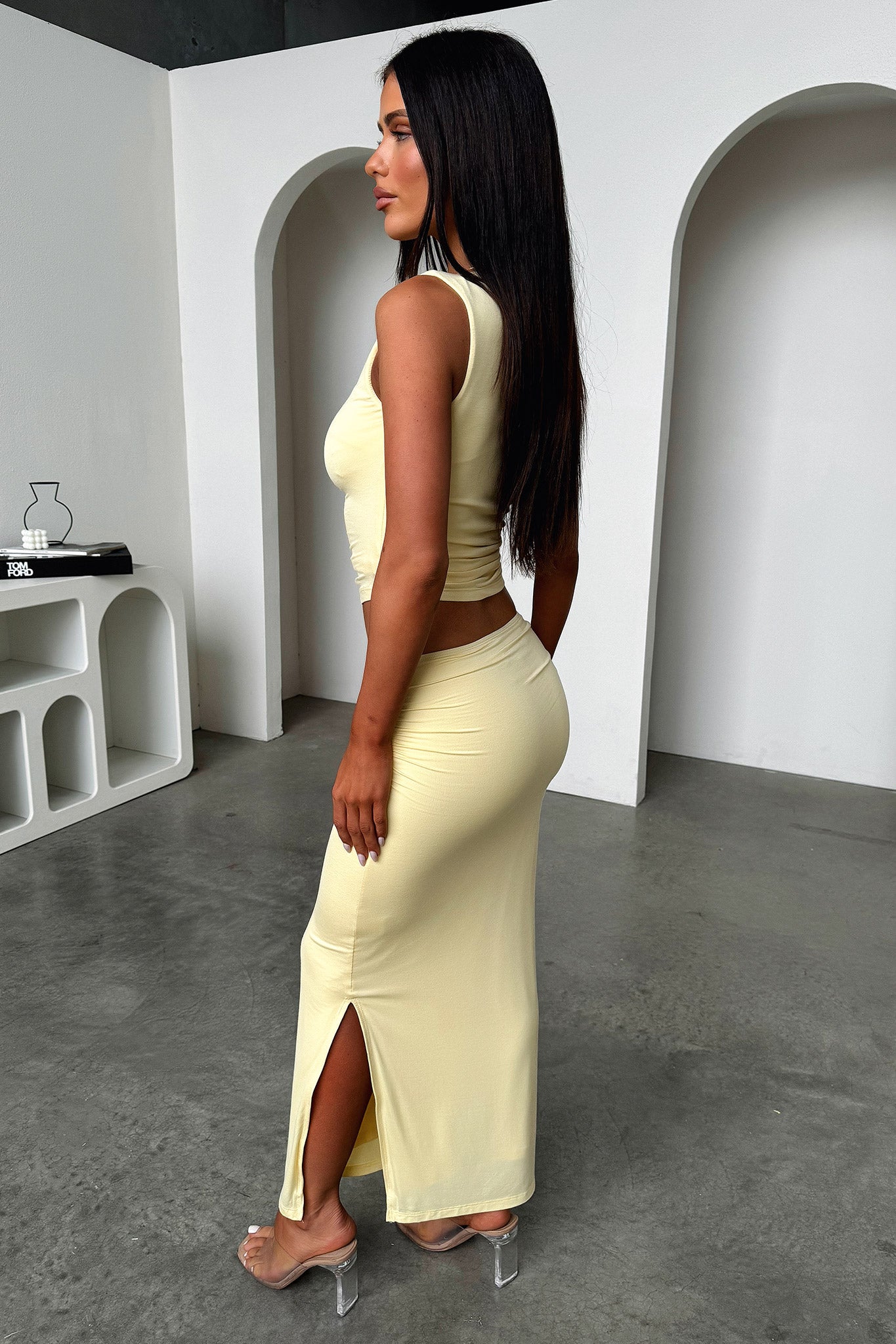 Vamika Maxi Skirt - Yellow-Coutiqo