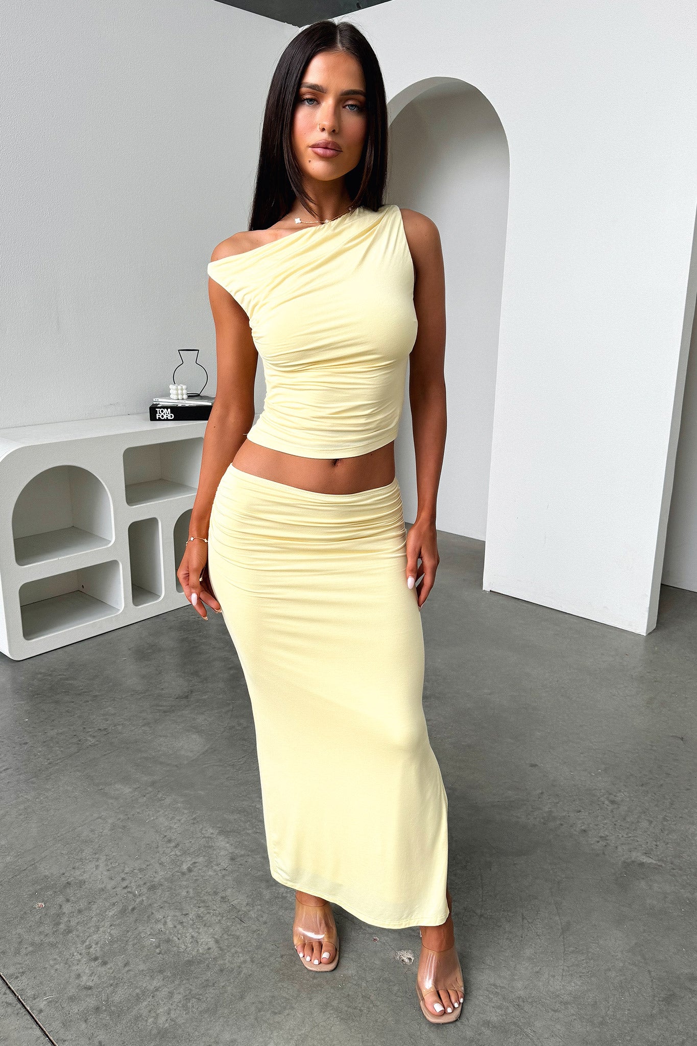 Vamika Maxi Skirt - Yellow-Coutiqo