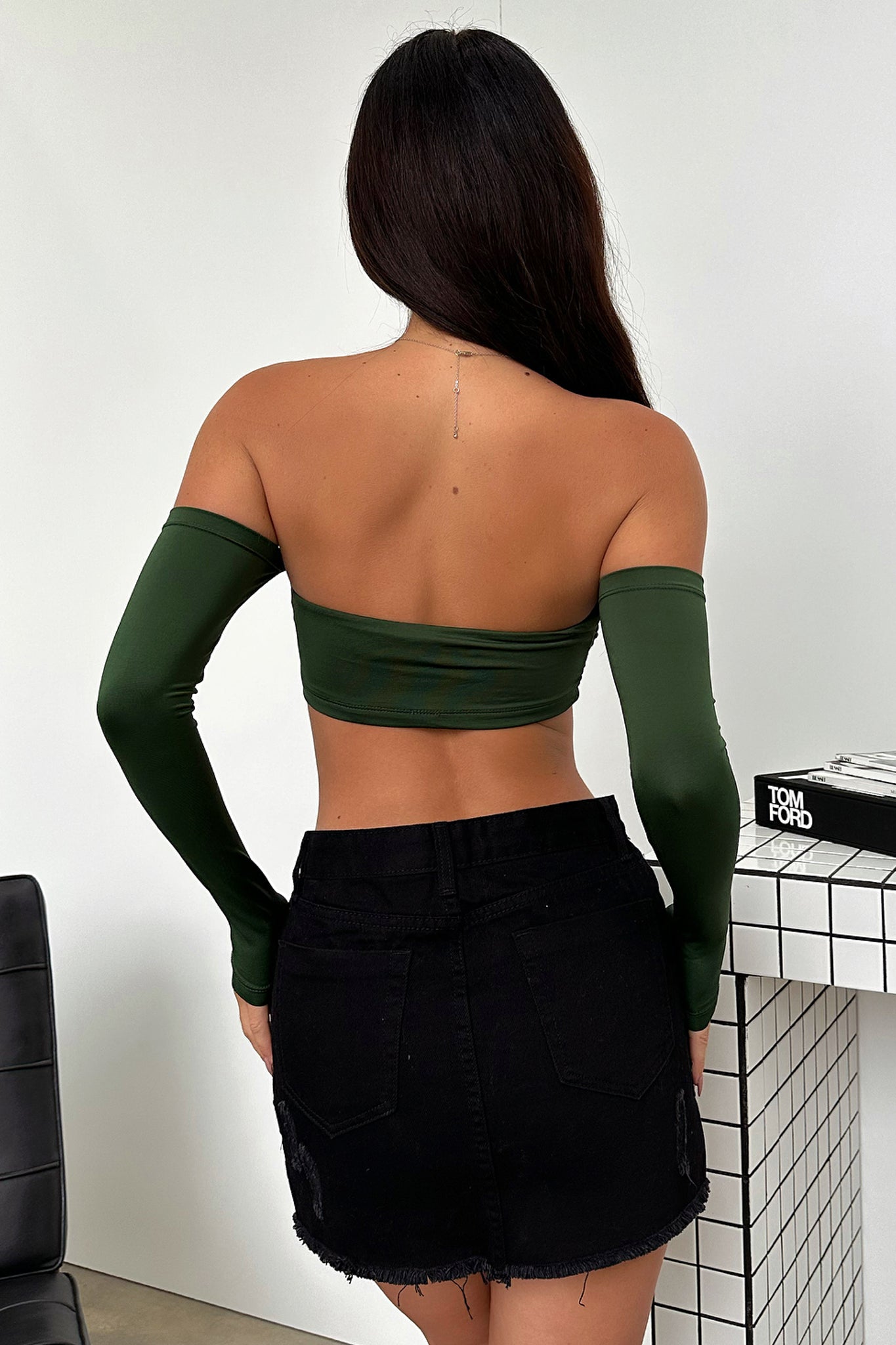 Mabel Mini Skirt - Black Denim-Coutiqo