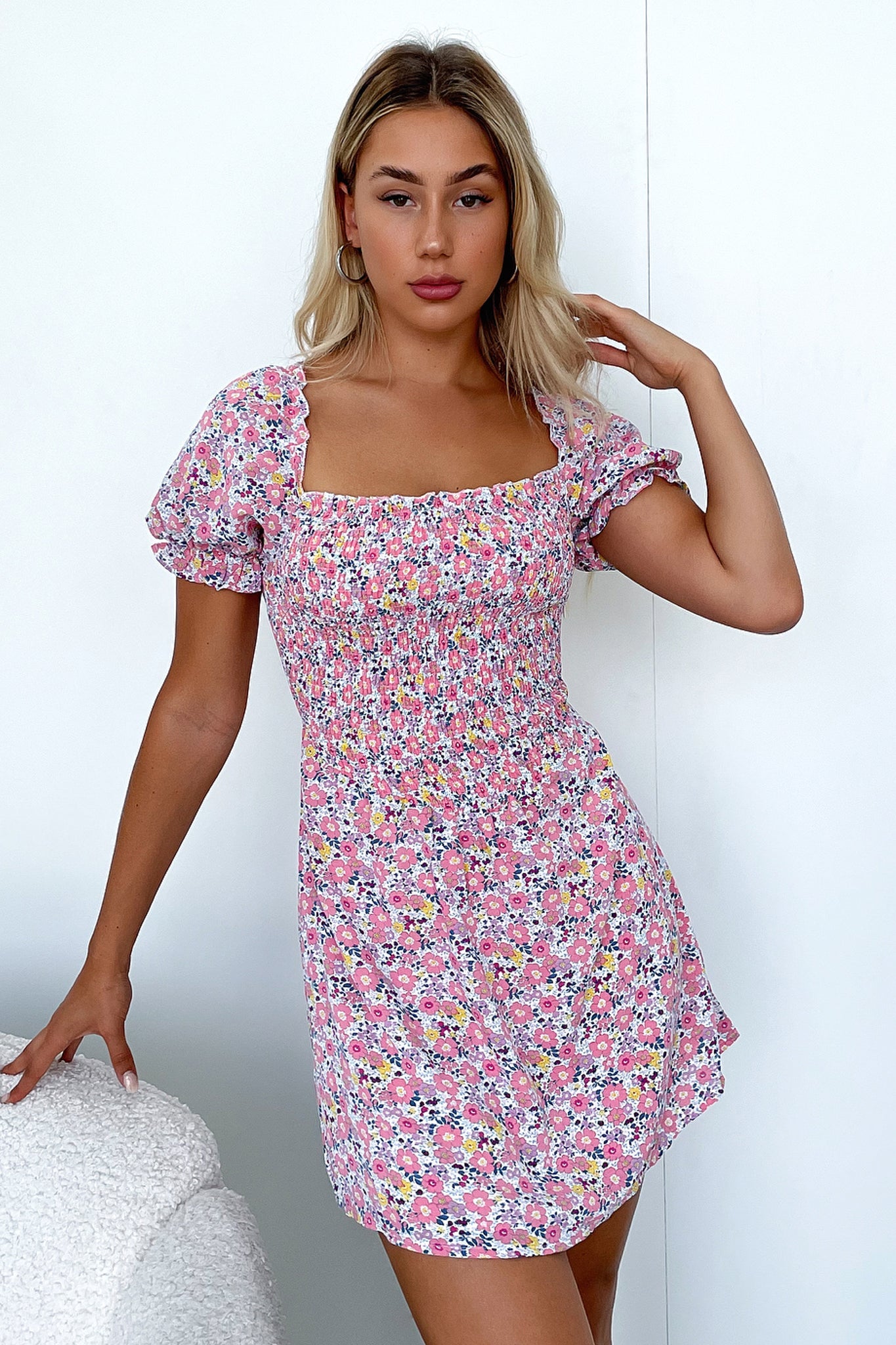 Vinnie Dress - Pink Floral-Coutiqo