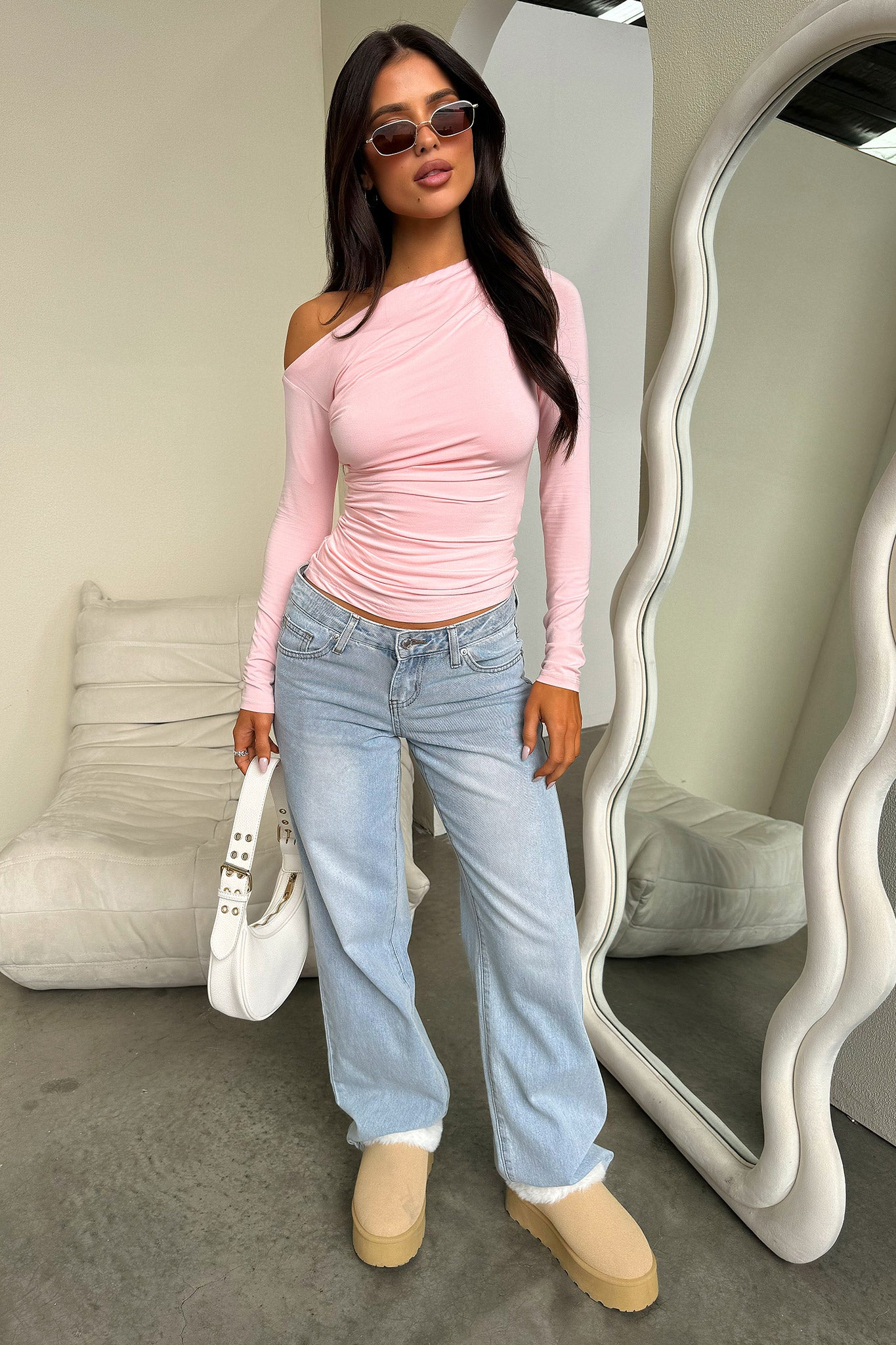 Vitani Long Sleeve Top - Pink-Coutiqo
