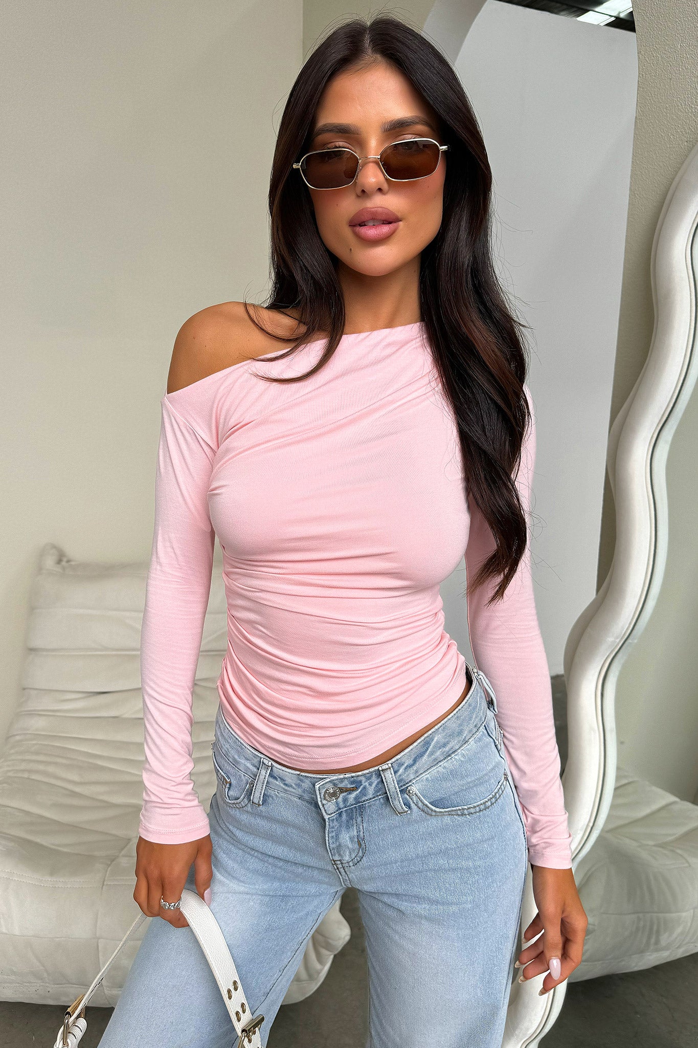 Vitani Long Sleeve Top - Pink-Coutiqo