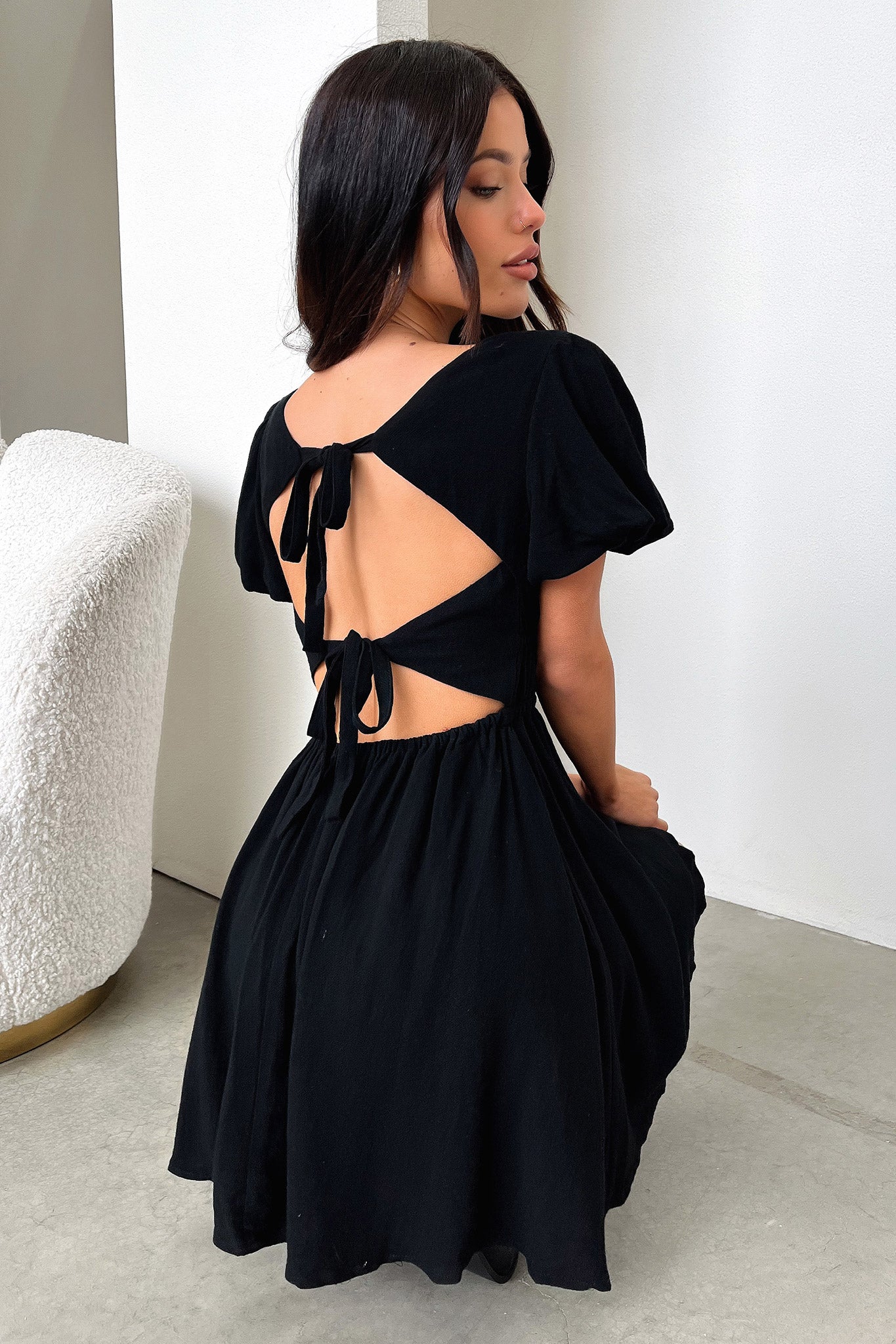 Whitney Dress - Black-Coutiqo