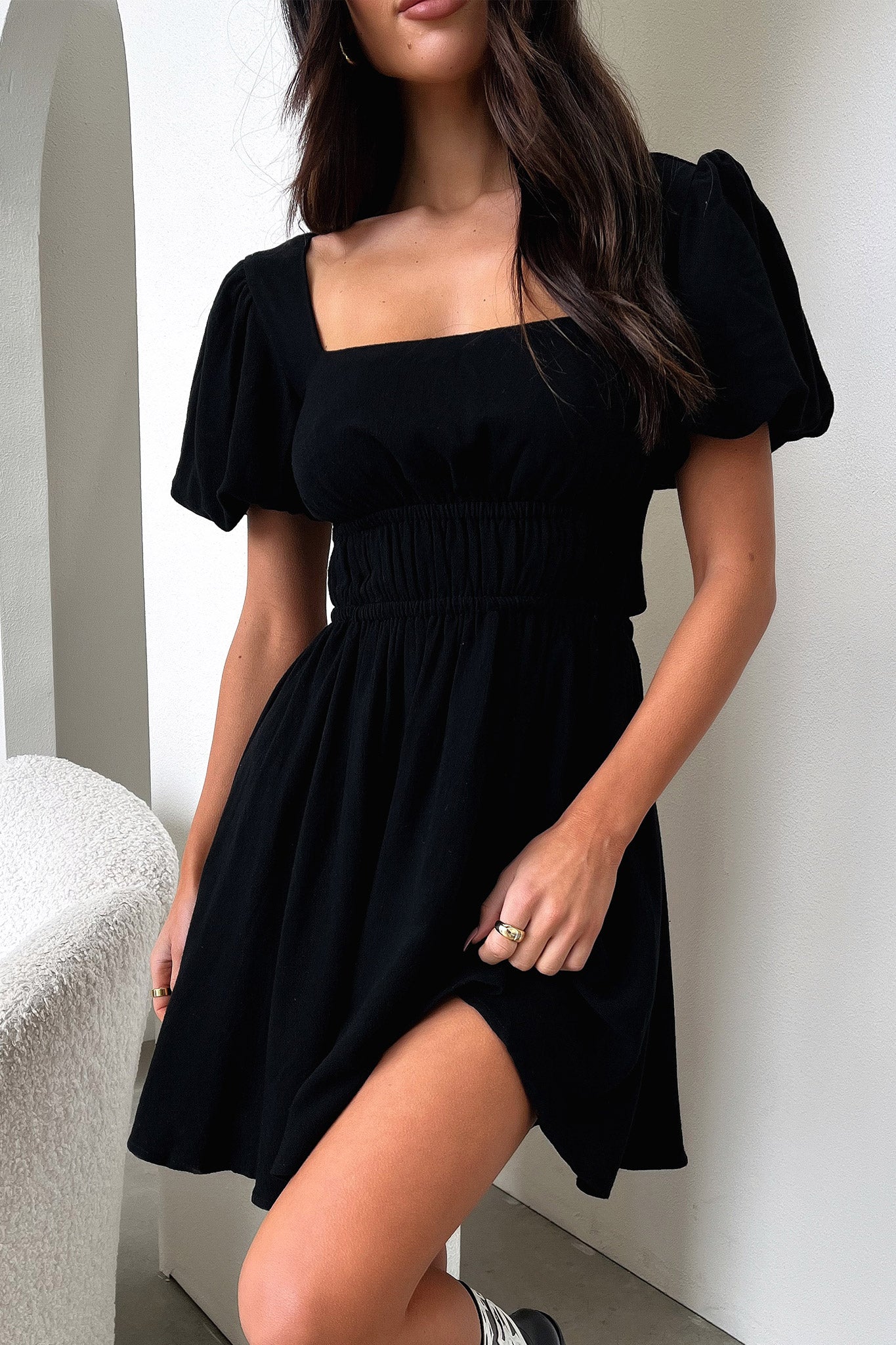 Whitney Dress - Black-Coutiqo