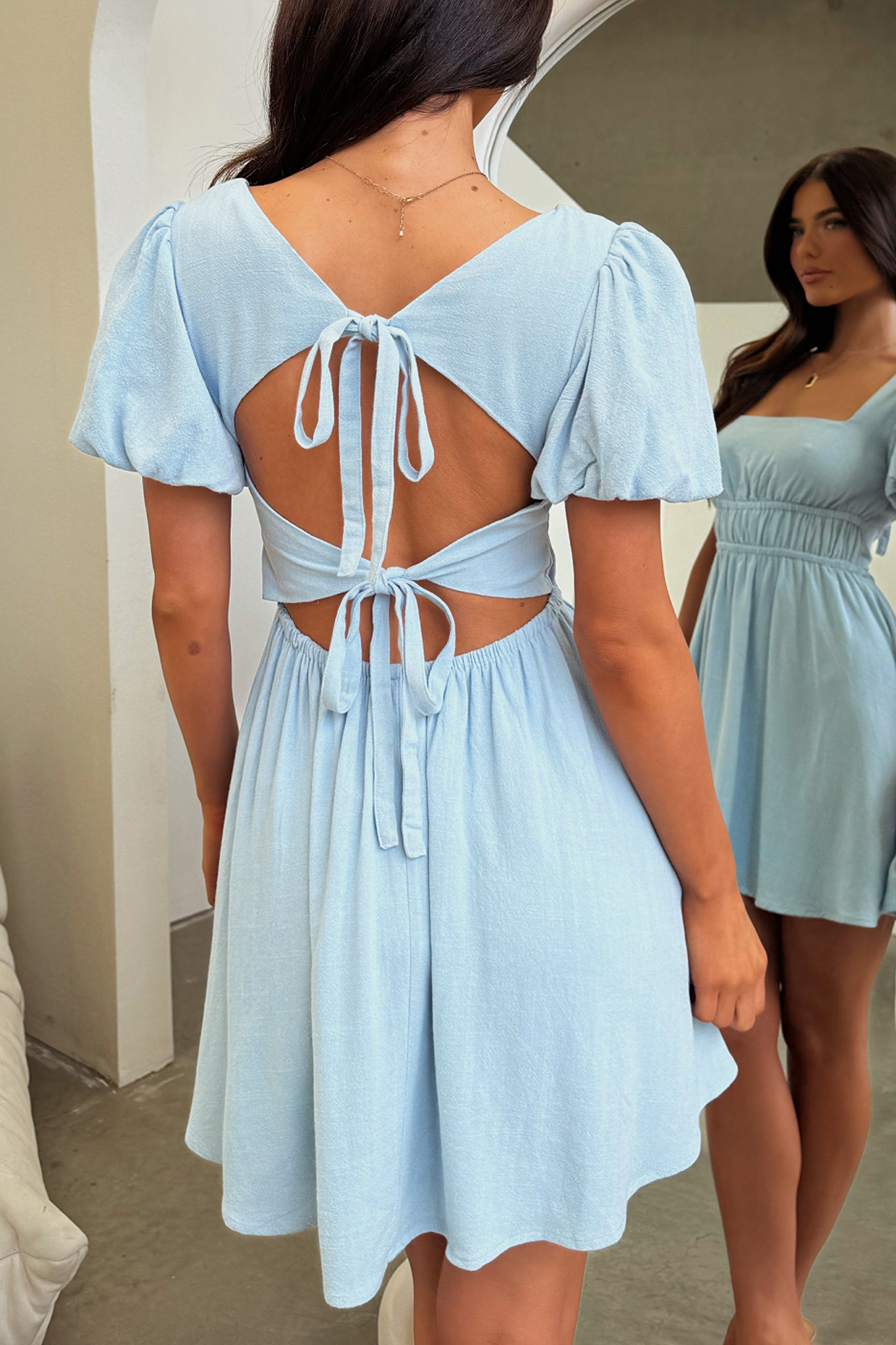 Whitney Dress - Baby Blue-Coutiqo