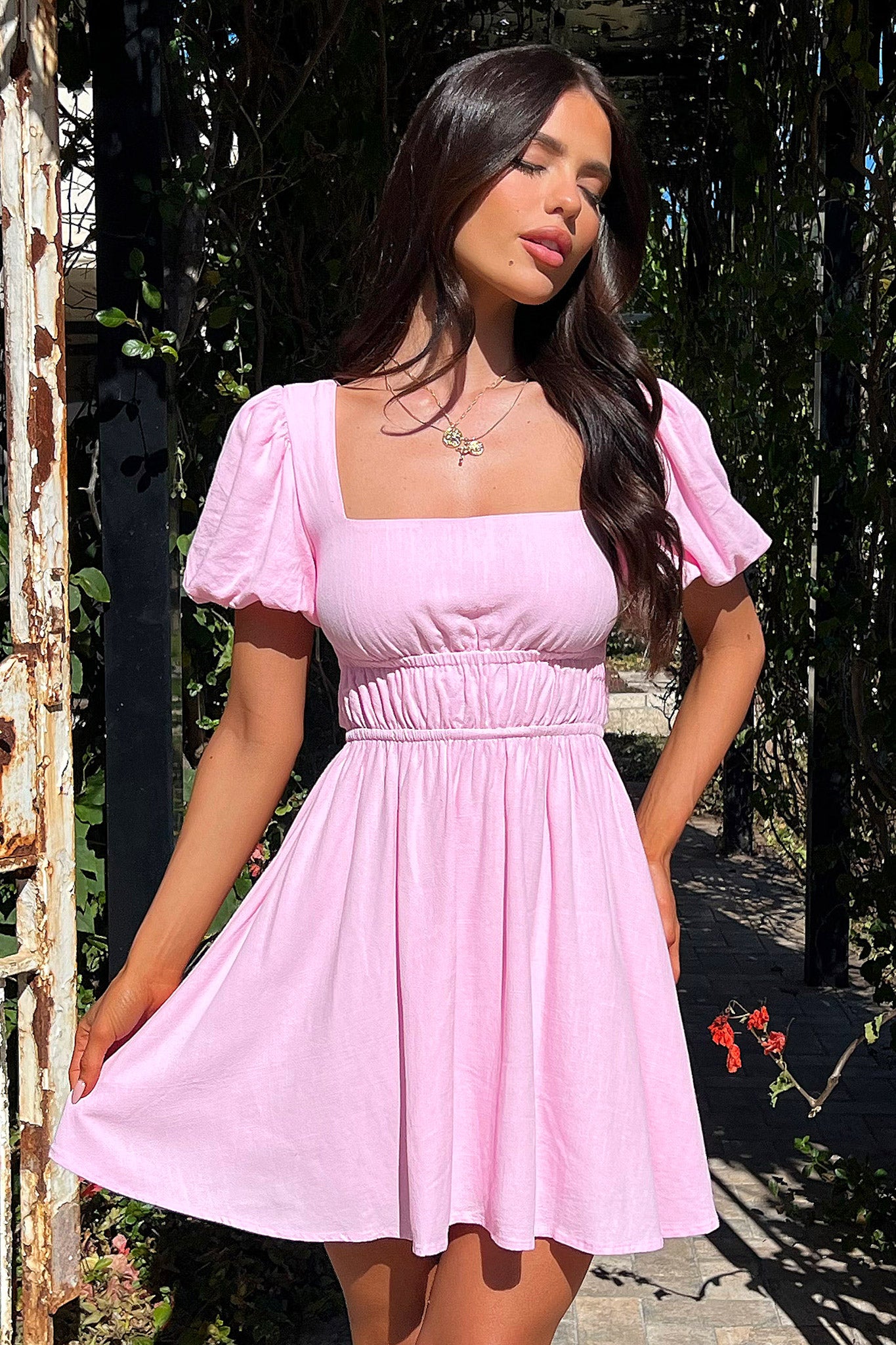 Whitney Dress - Pink-Coutiqo