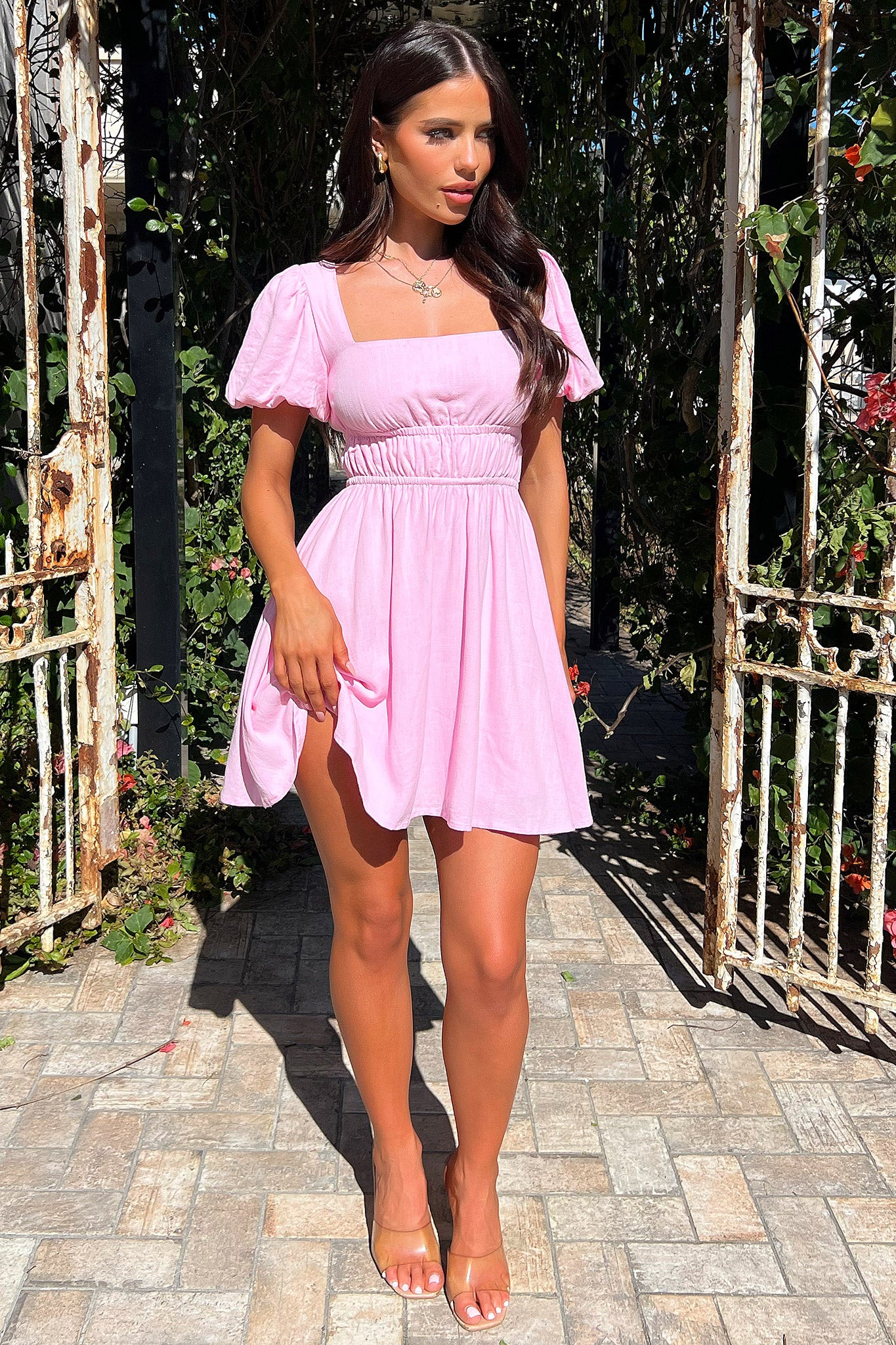 Whitney Dress - Pink-Coutiqo