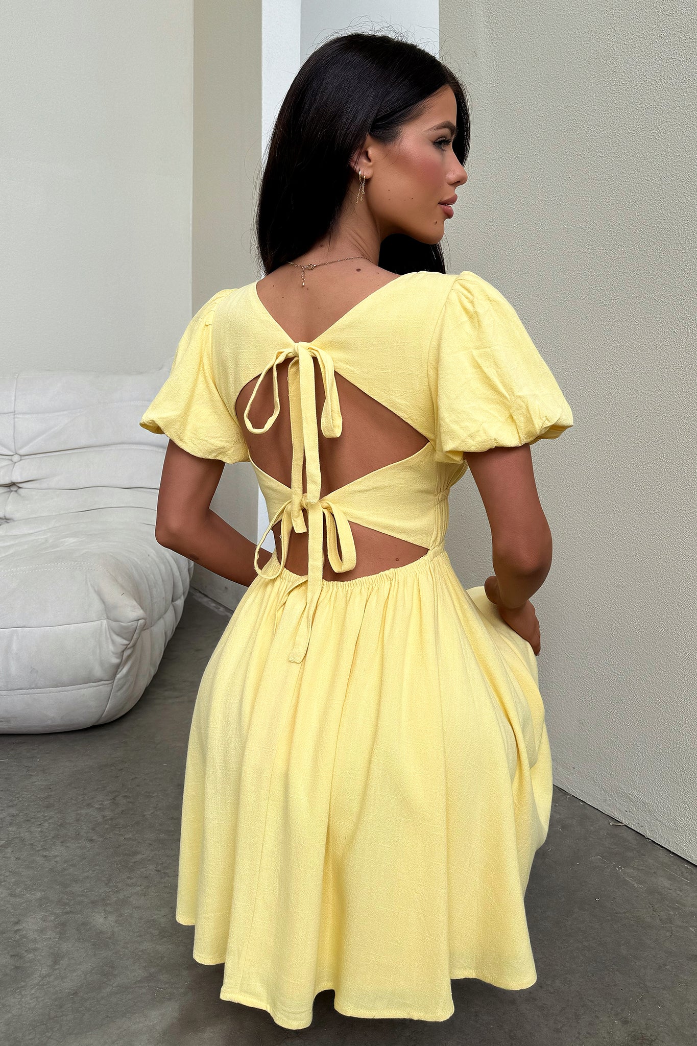Whitney Dress - Baby Yellow-Coutiqo