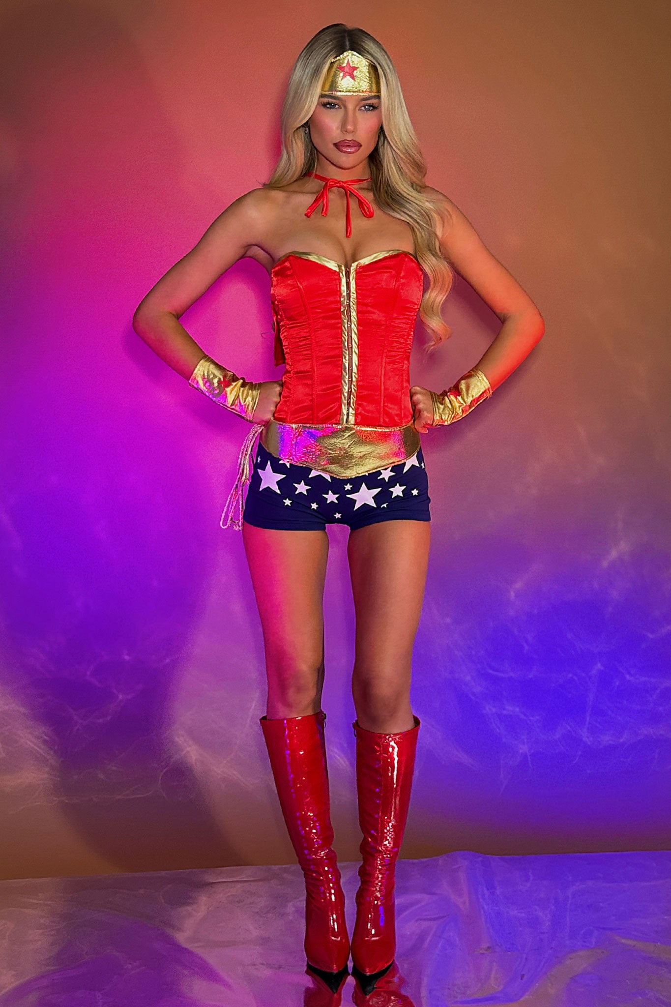 Justice Served 3 Piece Set - Red/Navy-Coutiqo