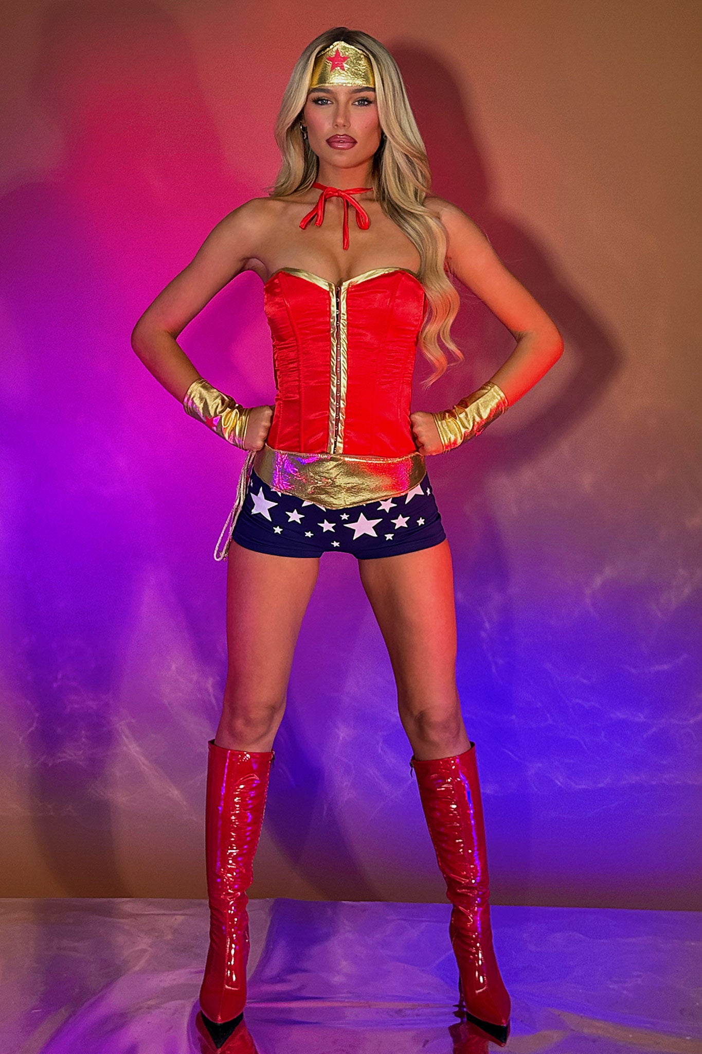 Justice Served 3 Piece Set - Red/Navy-Coutiqo