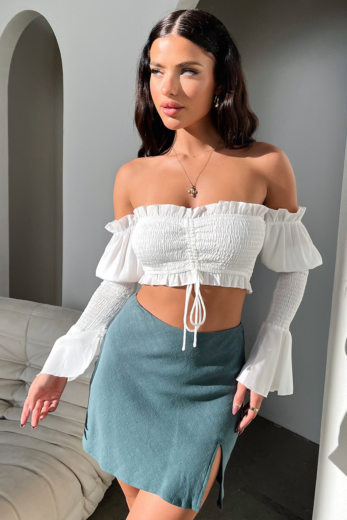 Zara Mini Skirt - Emerald-Coutiqo