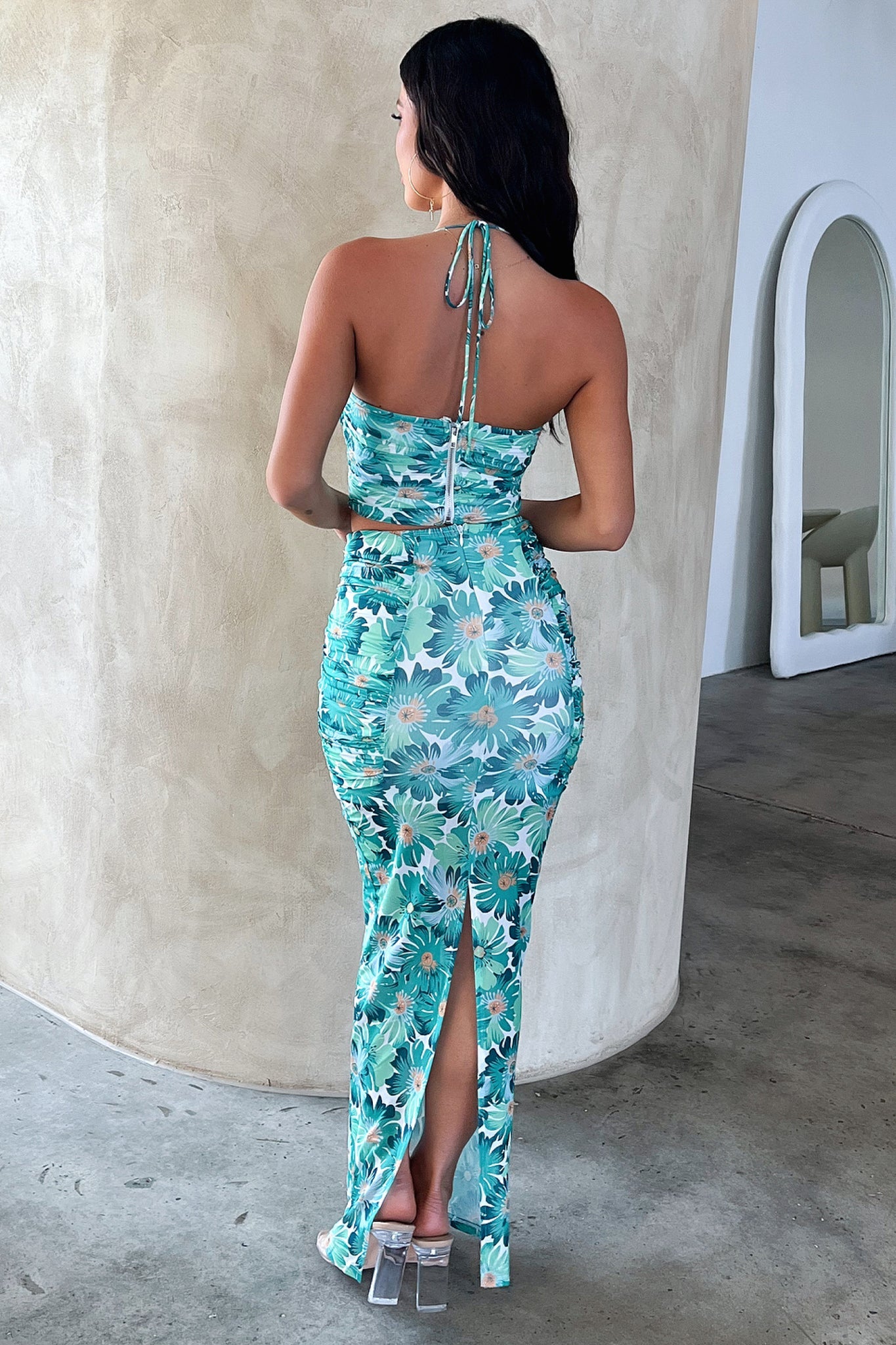 Zari Crop - Green Floral-Coutiqo