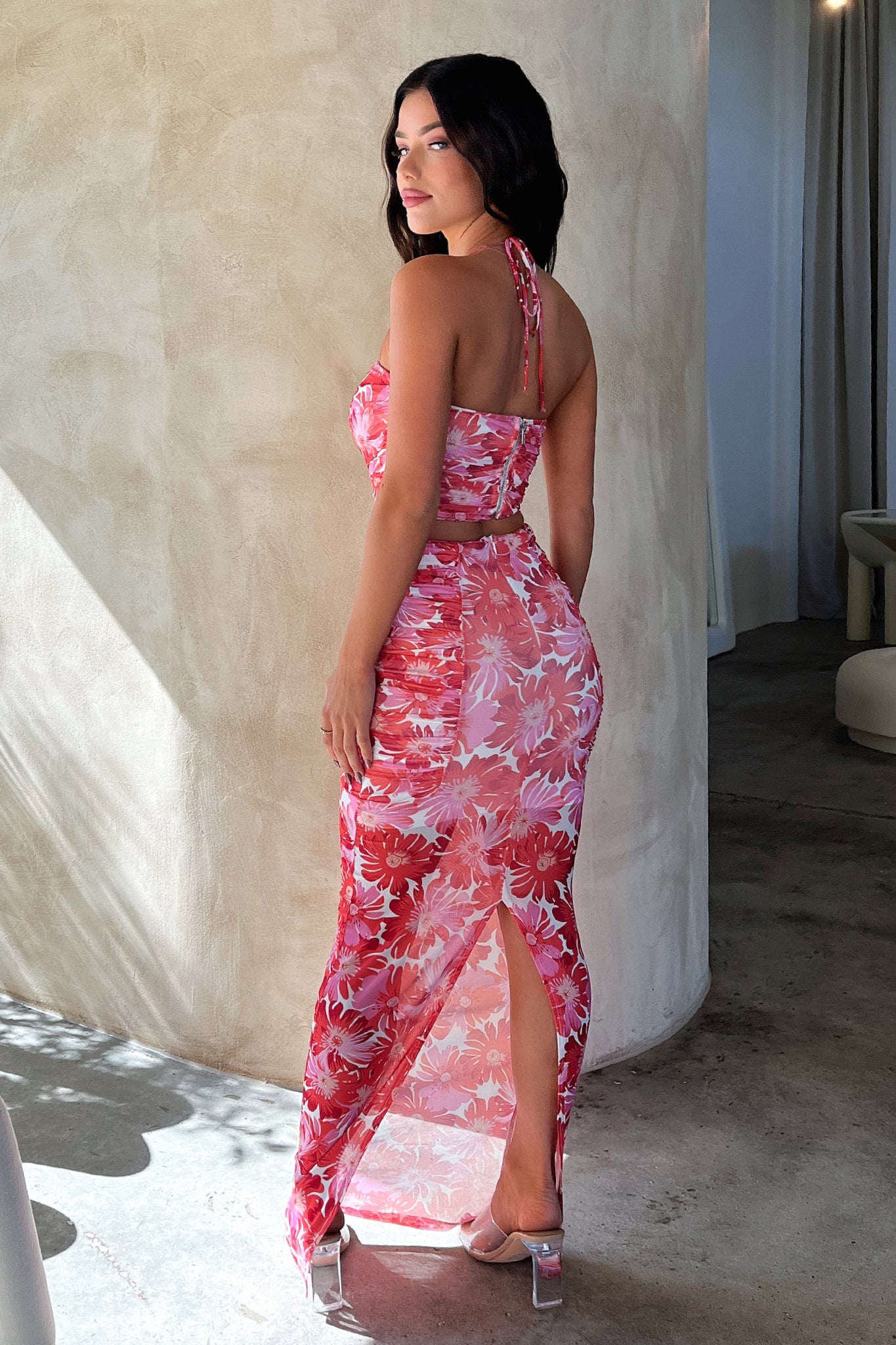 Zari Skirt - Red Floral-Coutiqo