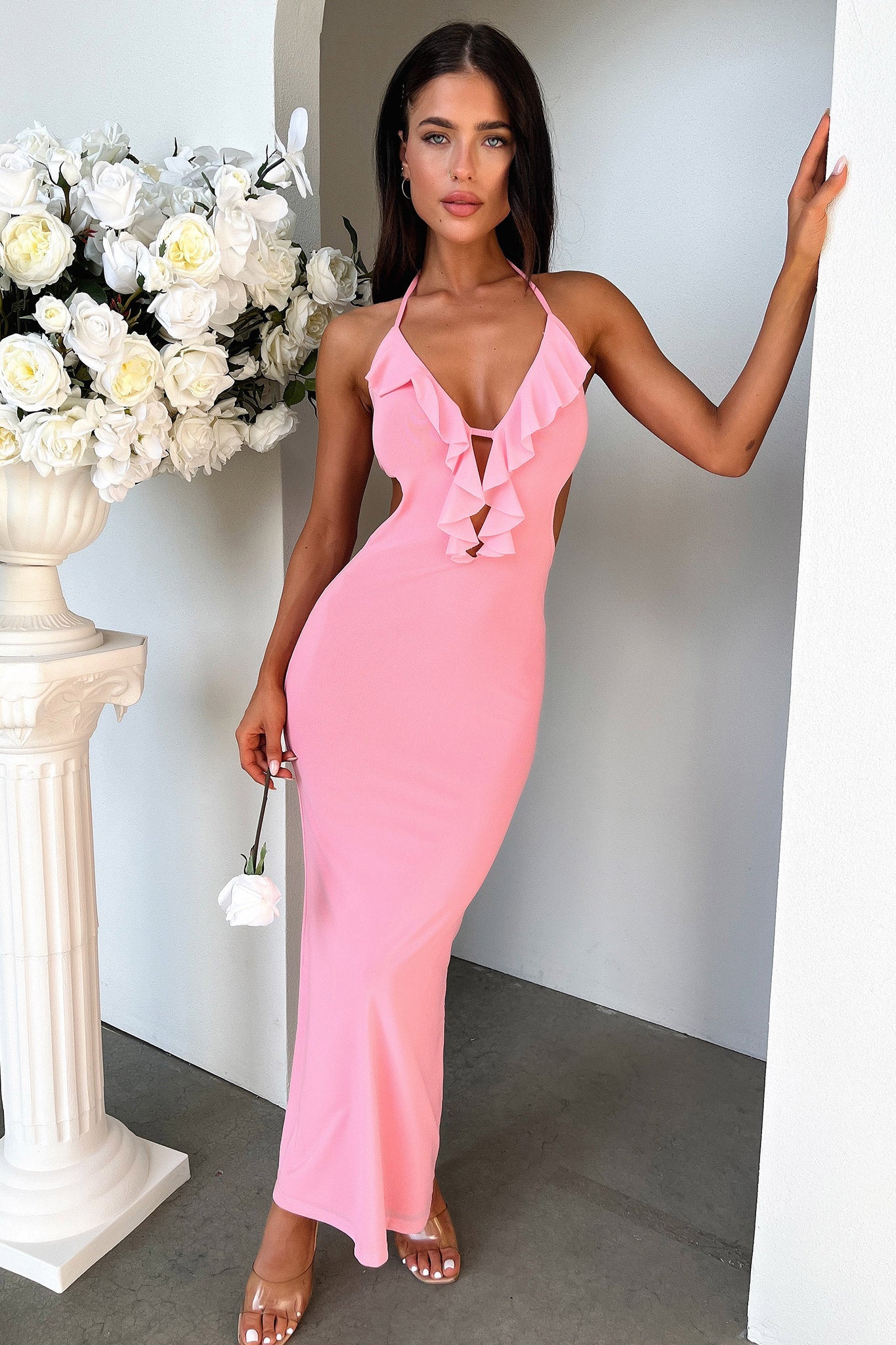 Zaric Maxi Dress - Pink-Coutiqo