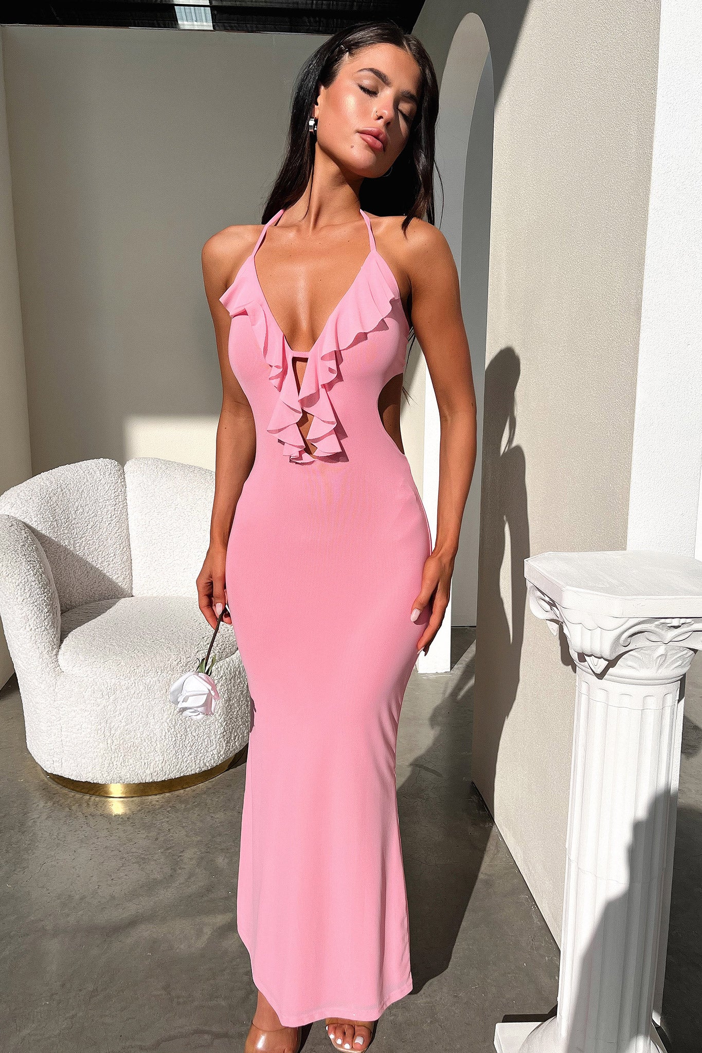 Zaric Maxi Dress - Pink-Coutiqo