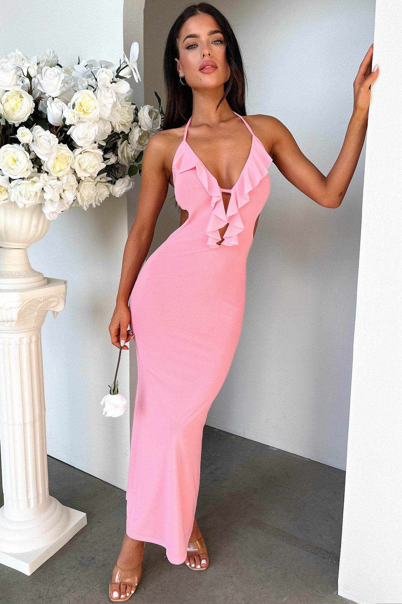 Zaric Maxi Dress - Pink-Coutiqo