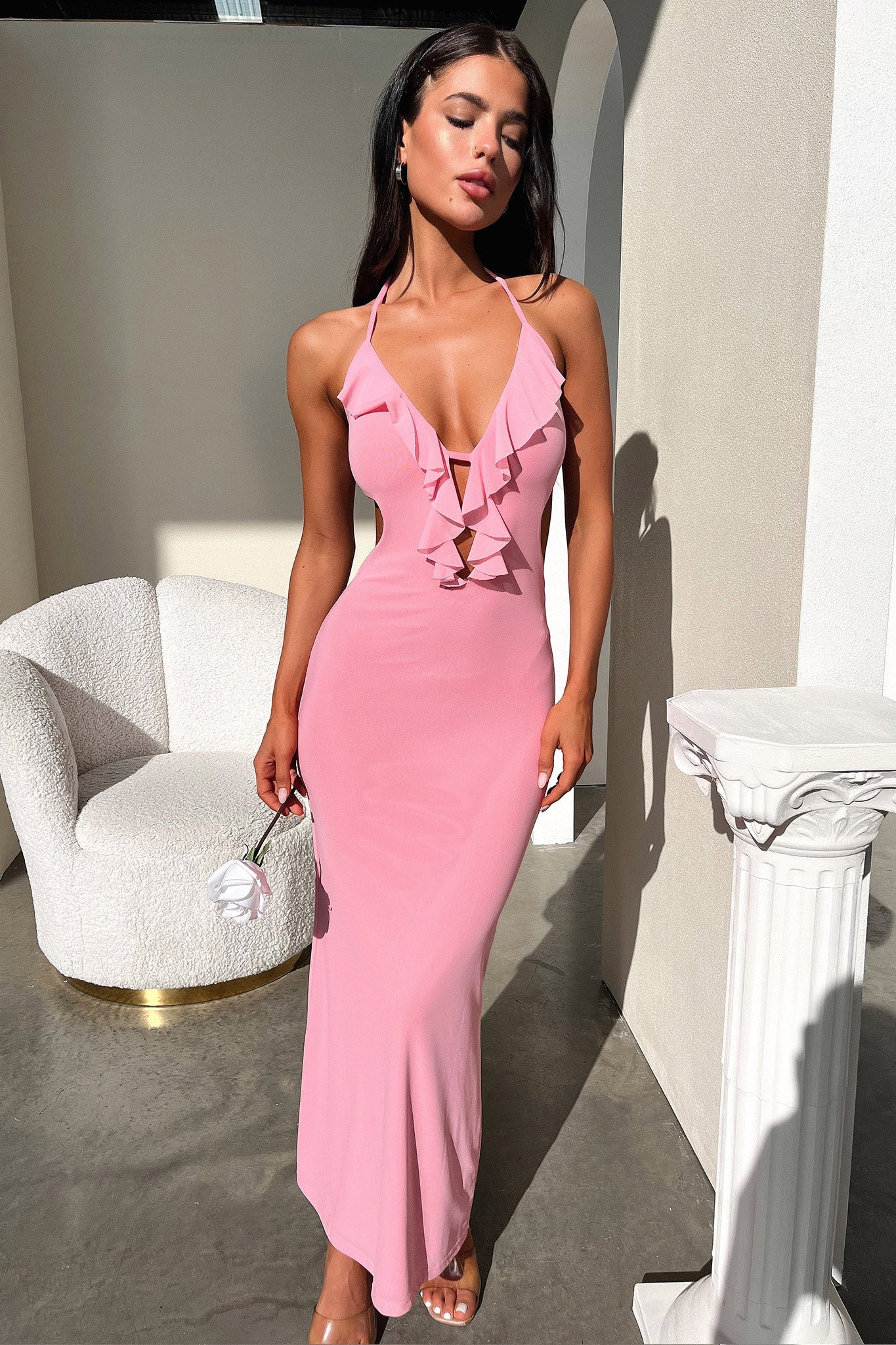 Zaric Maxi Dress - Pink-Coutiqo