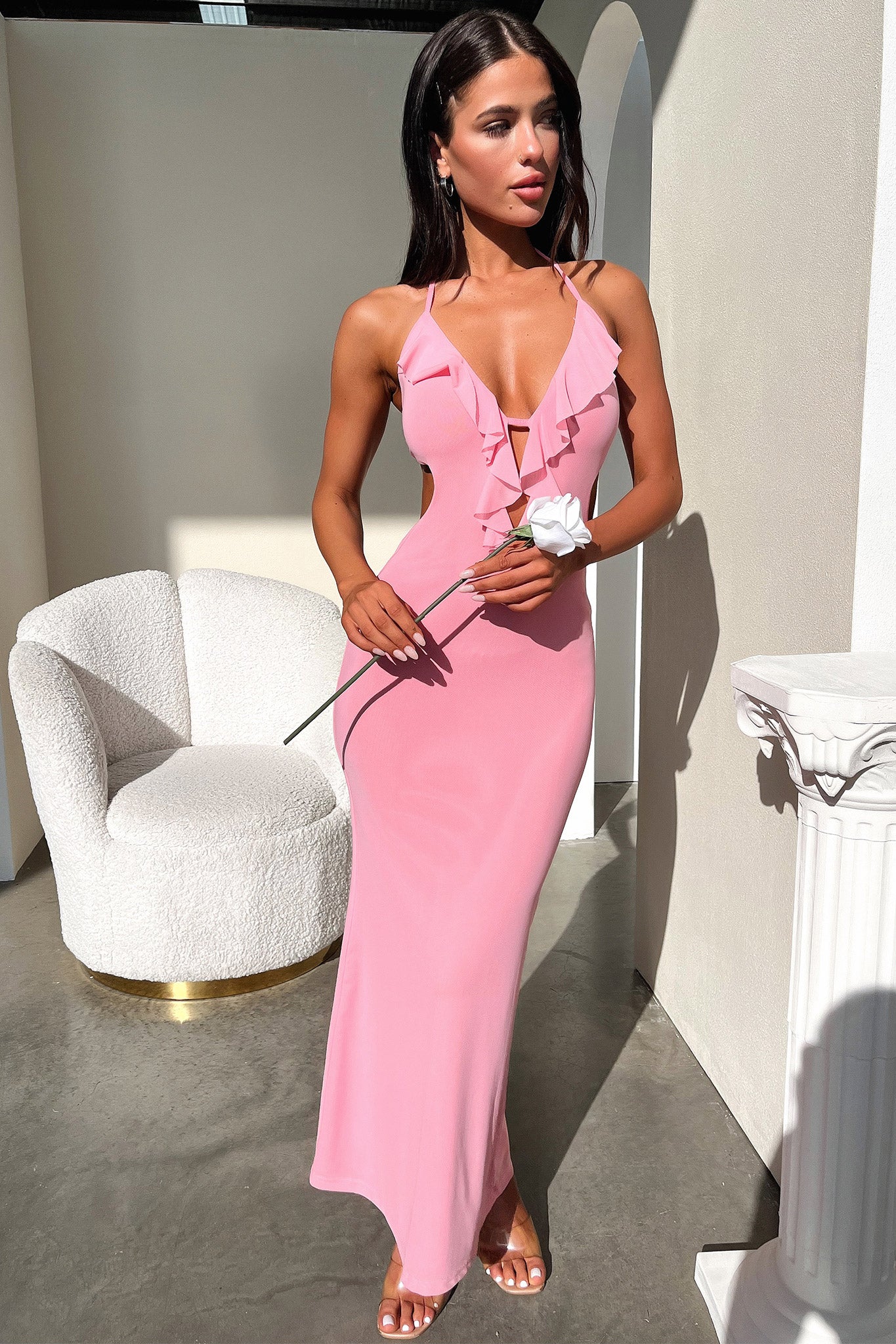 Zaric Maxi Dress - Pink-Coutiqo