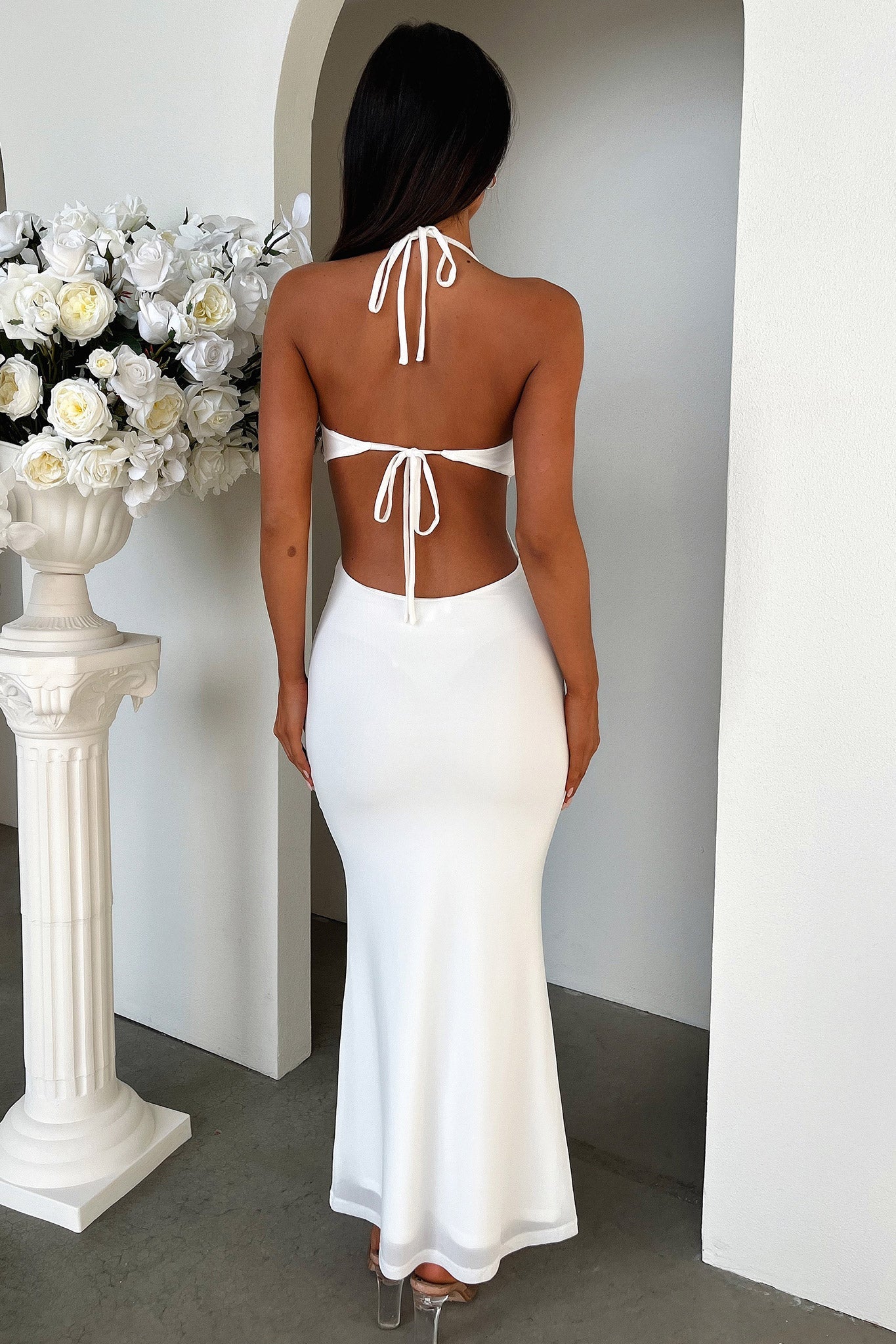 Zaric Maxi Dress - White-Coutiqo