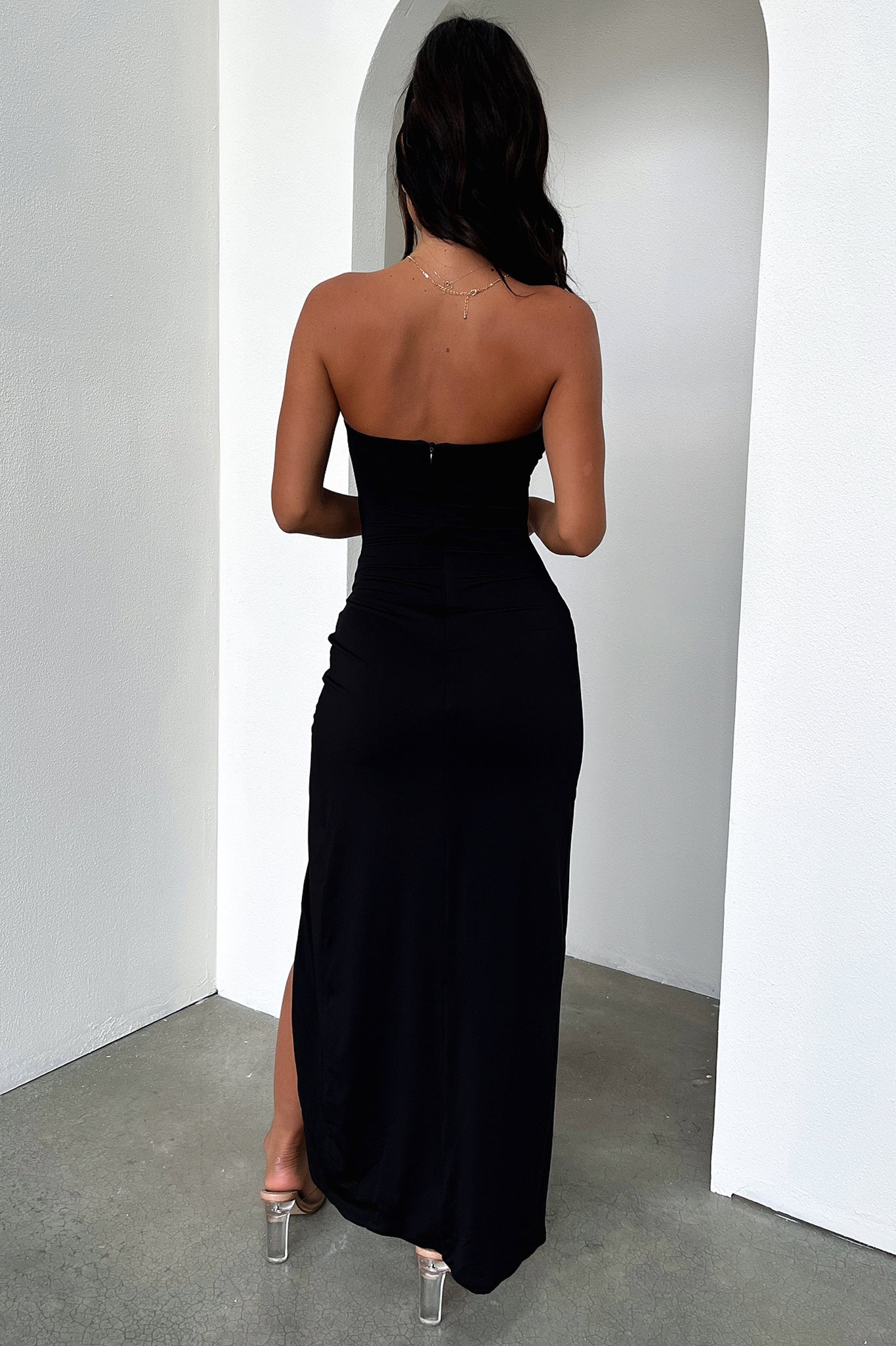 Zeilie Midi Dress - Black-Coutiqo