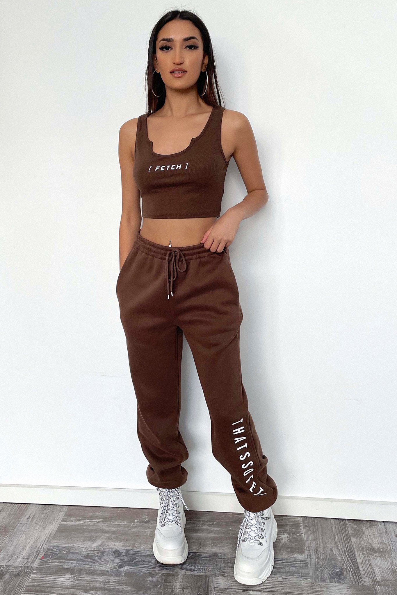 Zeuse Singlet Crop - Brown-Coutiqo