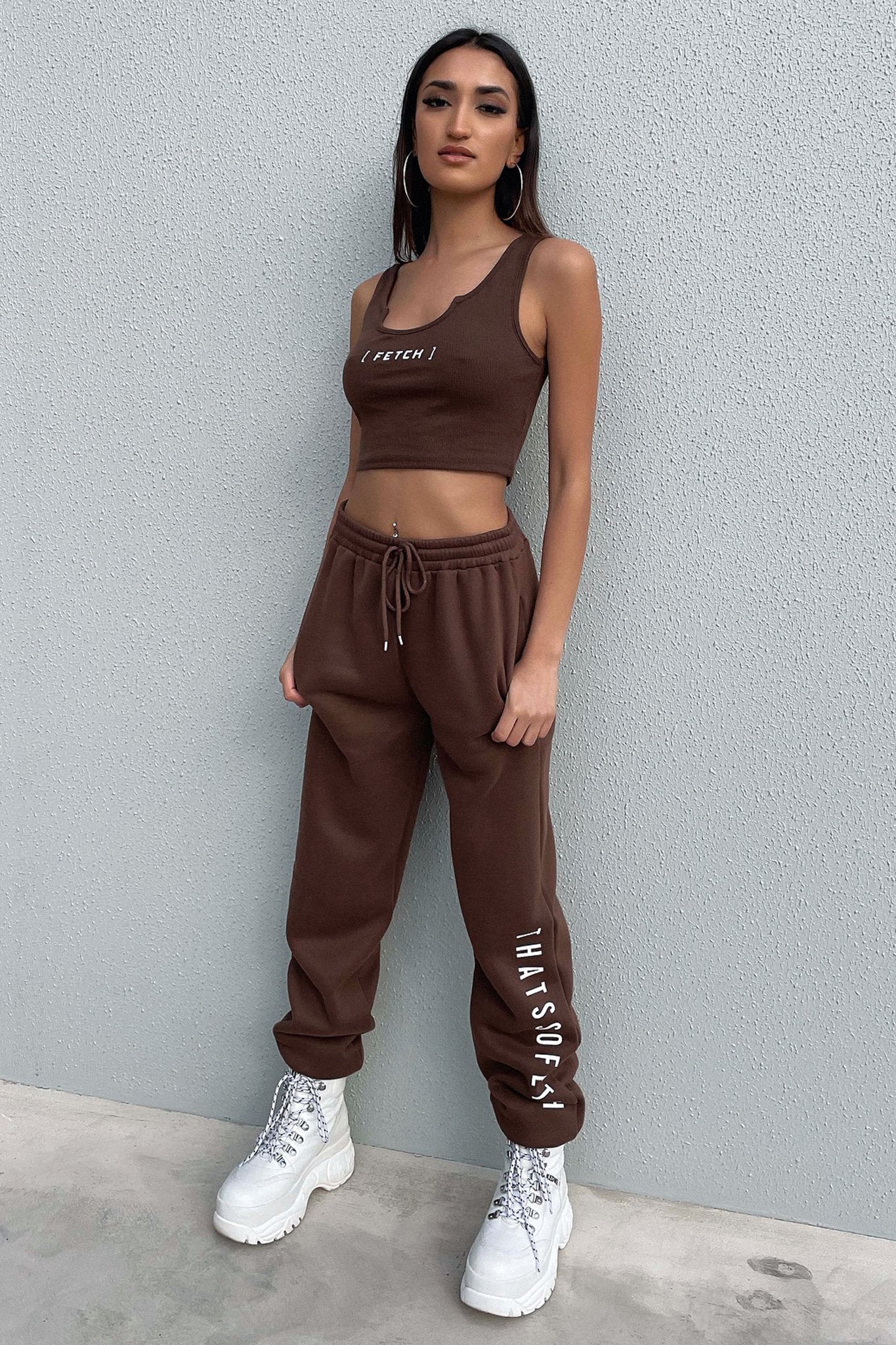 Zeuse Singlet Crop - Brown-Coutiqo