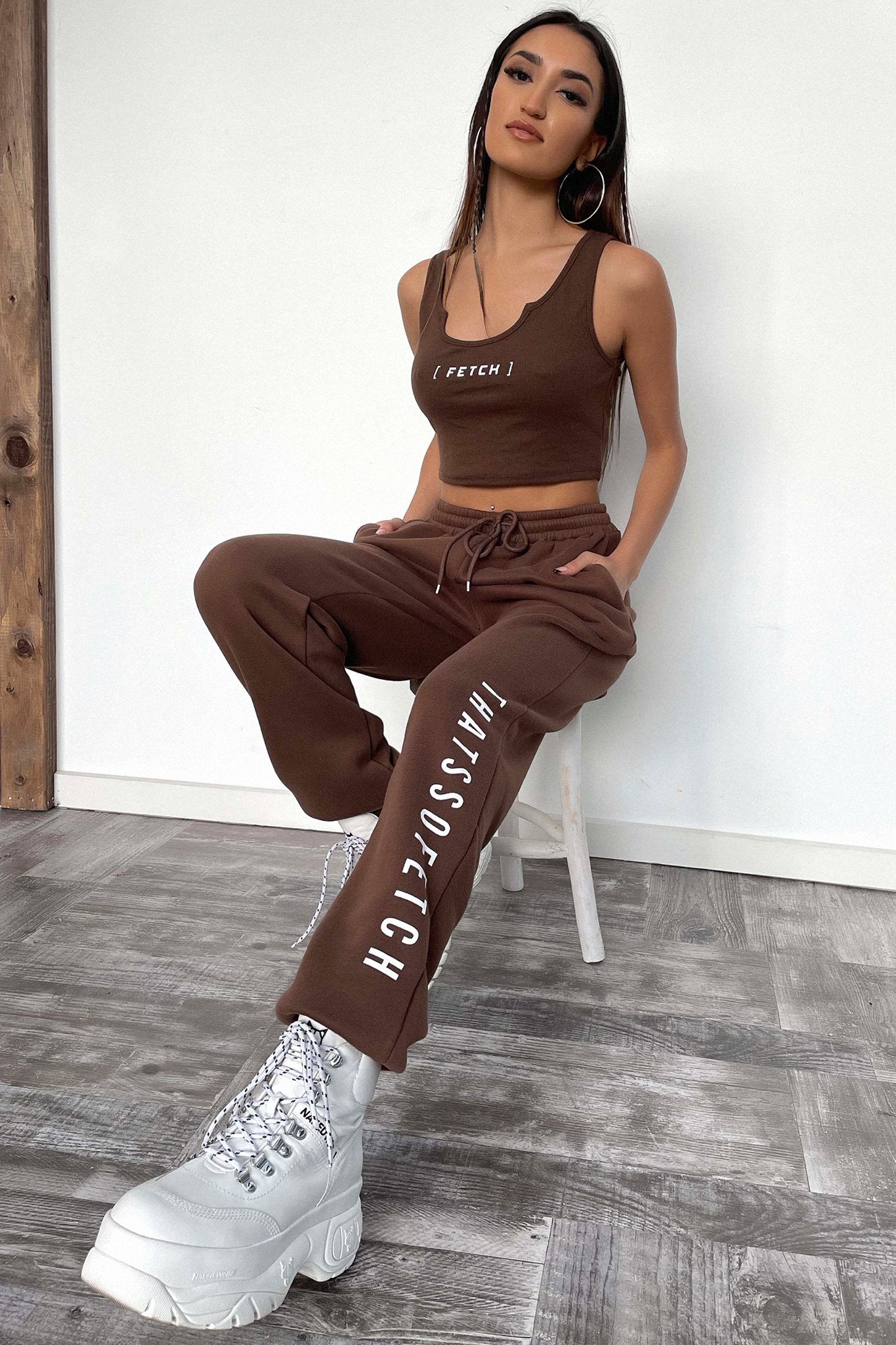 Zeuse Singlet Crop - Brown-Coutiqo