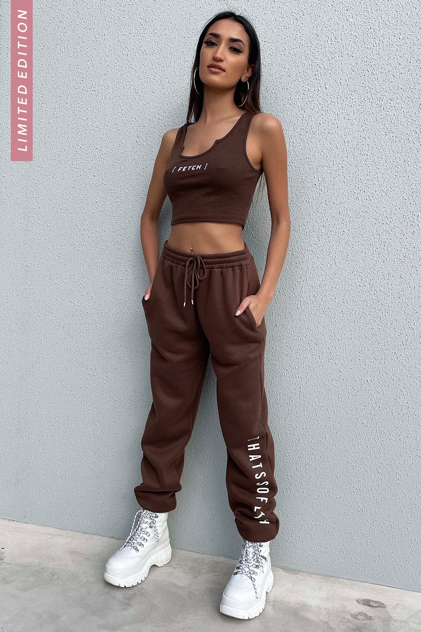 Zeuse Singlet Crop - Brown-Coutiqo