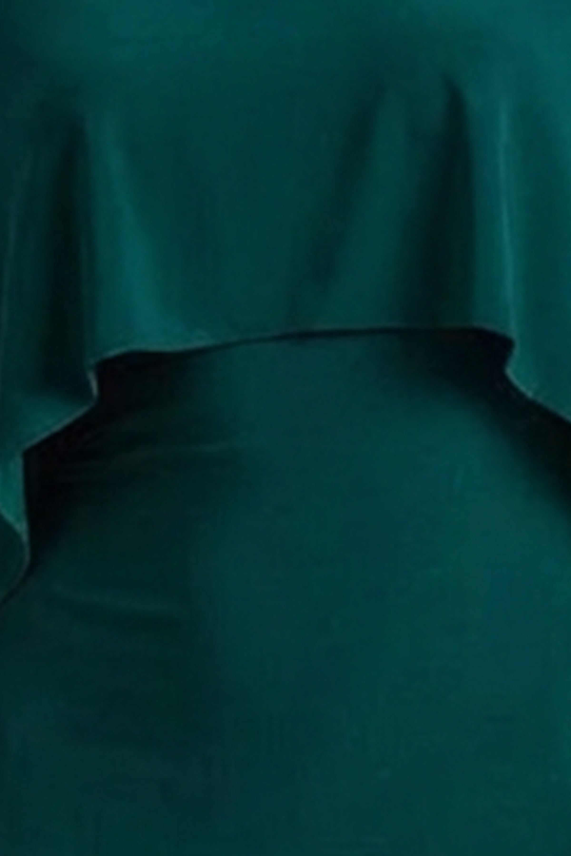 Padma | Bottle Green Draped Maxi Dress With Cape Sleeves-Sowoom