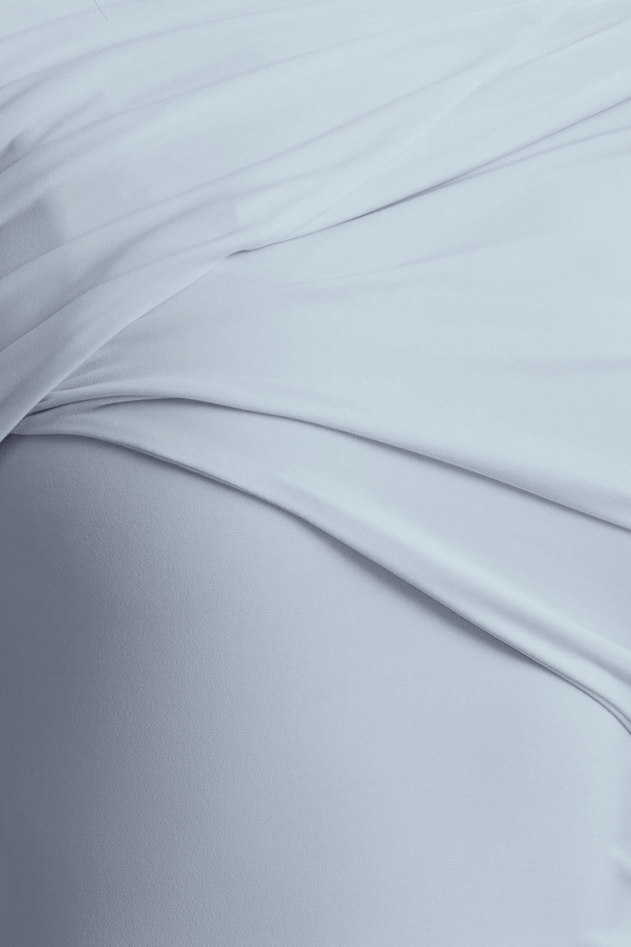 Perdi | Powder Blue Bodycon Mini Dress With Twisted Cape-Sowoom