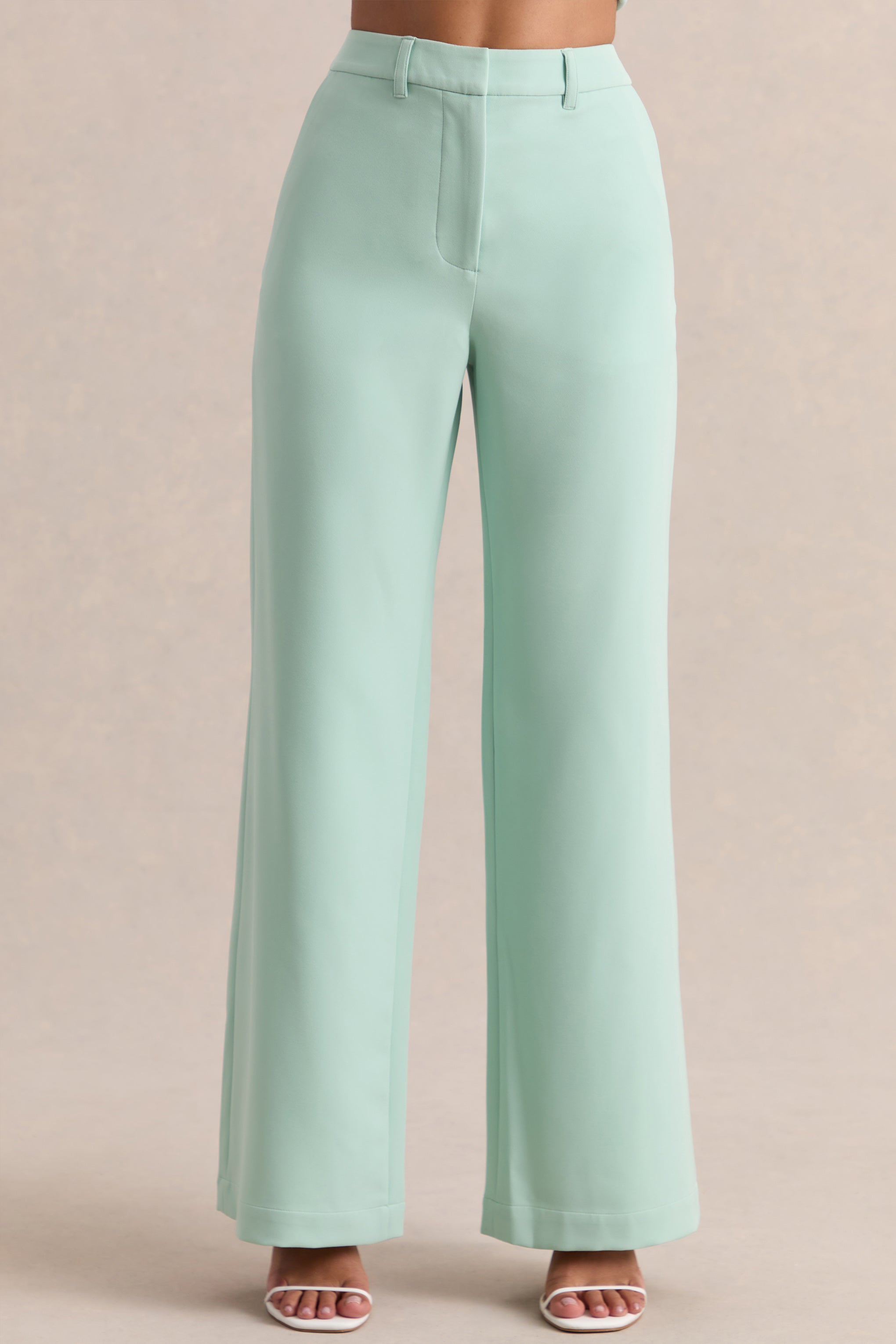 Malou | Sage Tailored Trousers-Sowoom