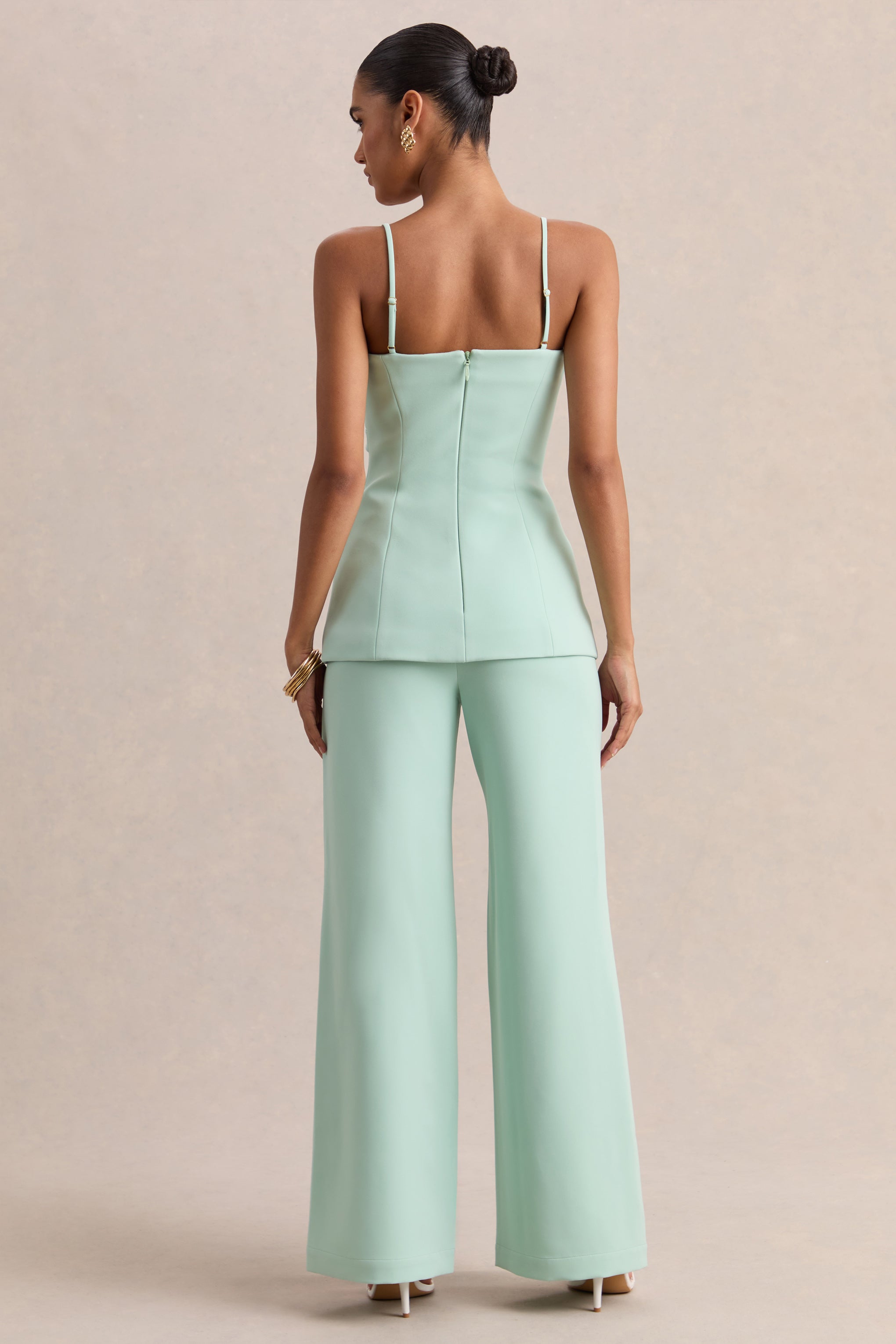 Malou | Sage Tailored Trousers-Sowoom