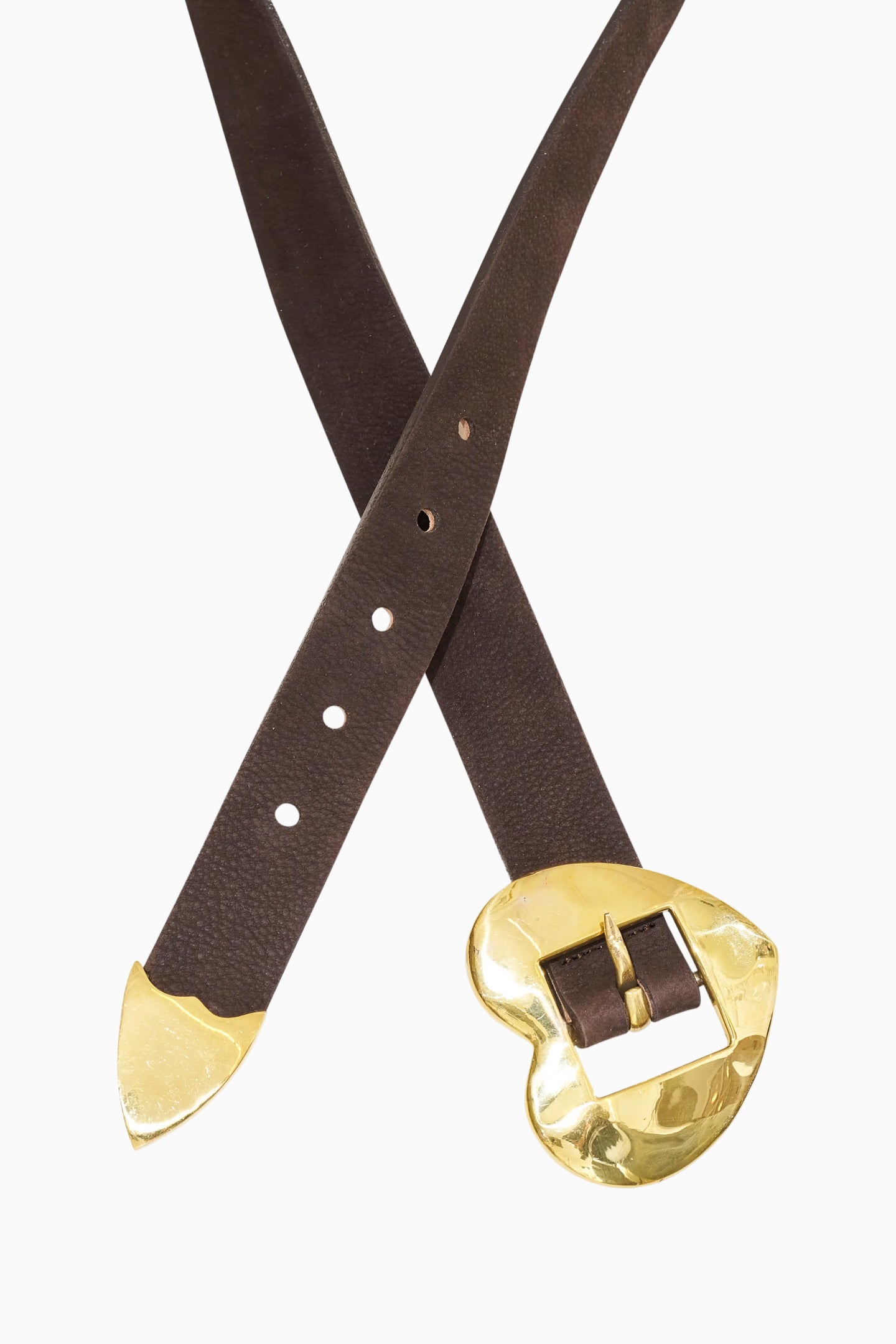 Streets Ahead Brass Hammered Heart Belt-Sowoom