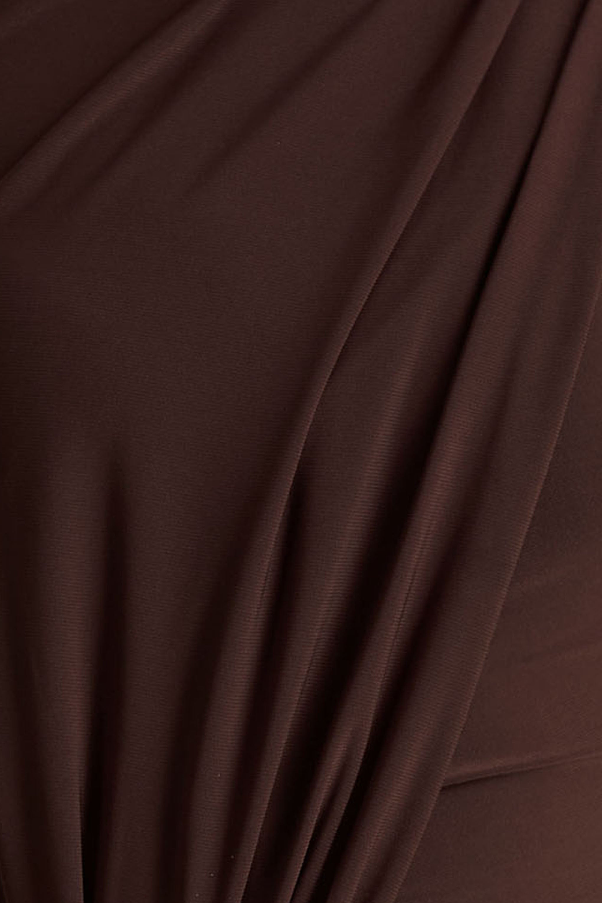 Zadie | Brown High-Neck Maxi Dress With Gathered-Detail-Sowoom