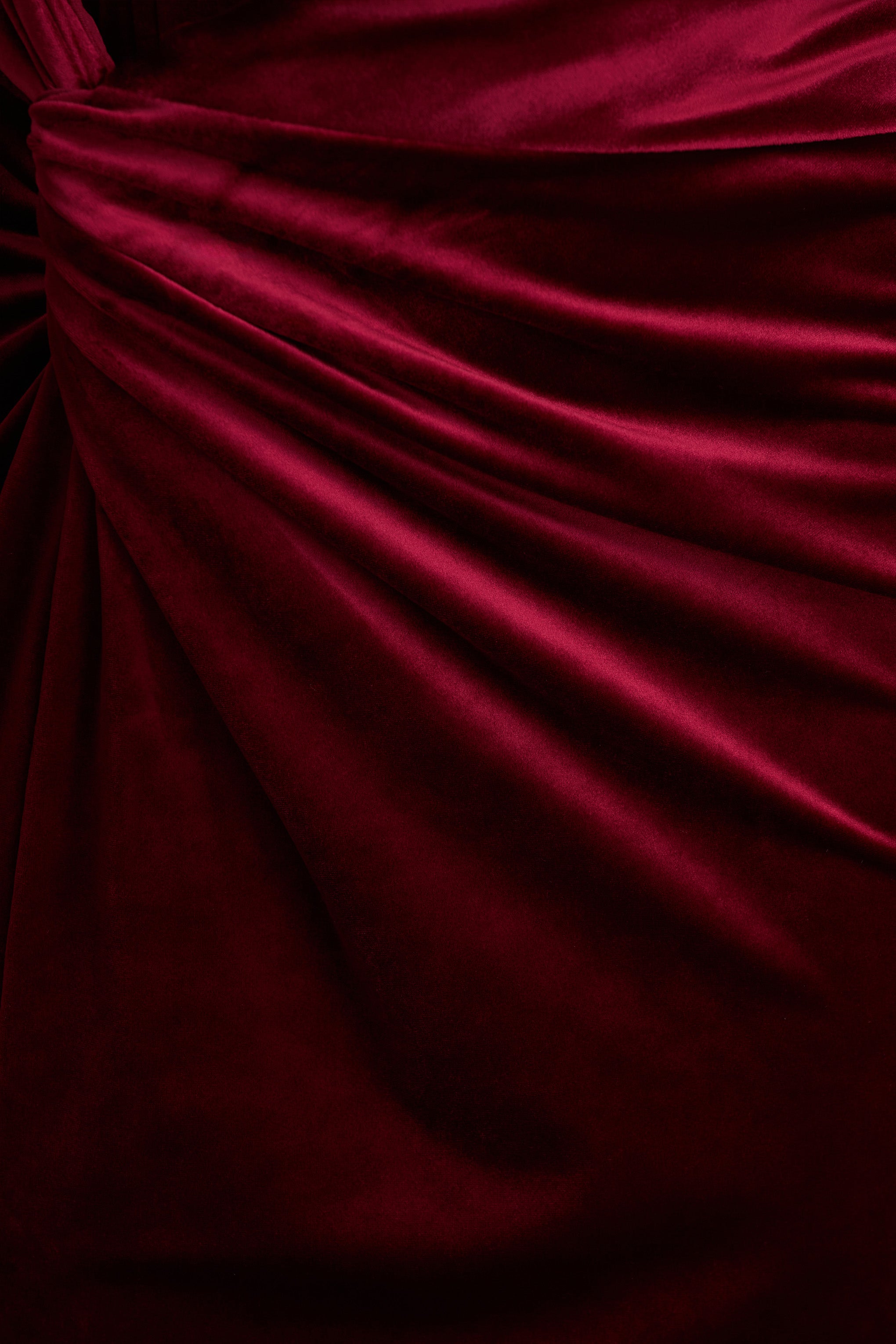 Fay | Berry Velvet Corset Style Knot Maxi Dress-Sowoom