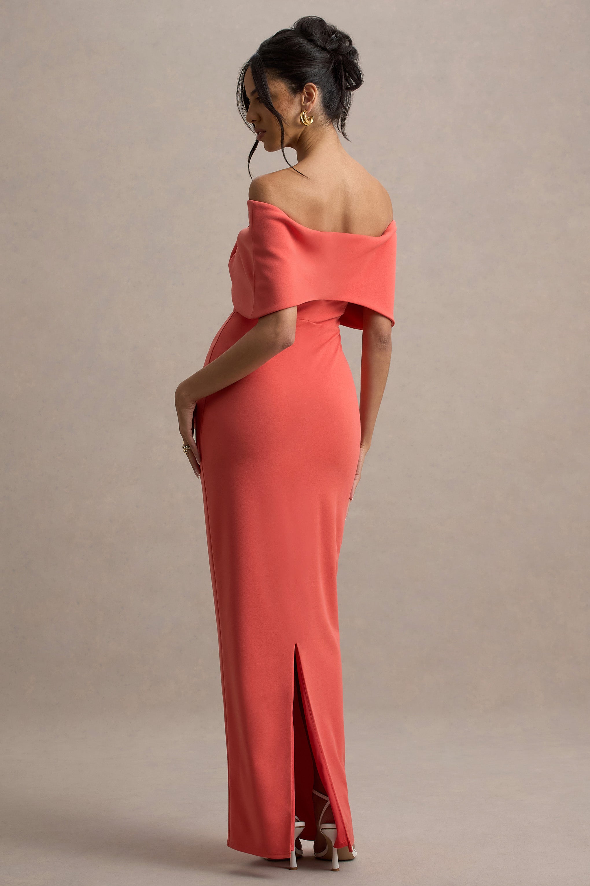 Cornelia | Orange Strapless Maxi Dress With Oversized Bow-Sowoom