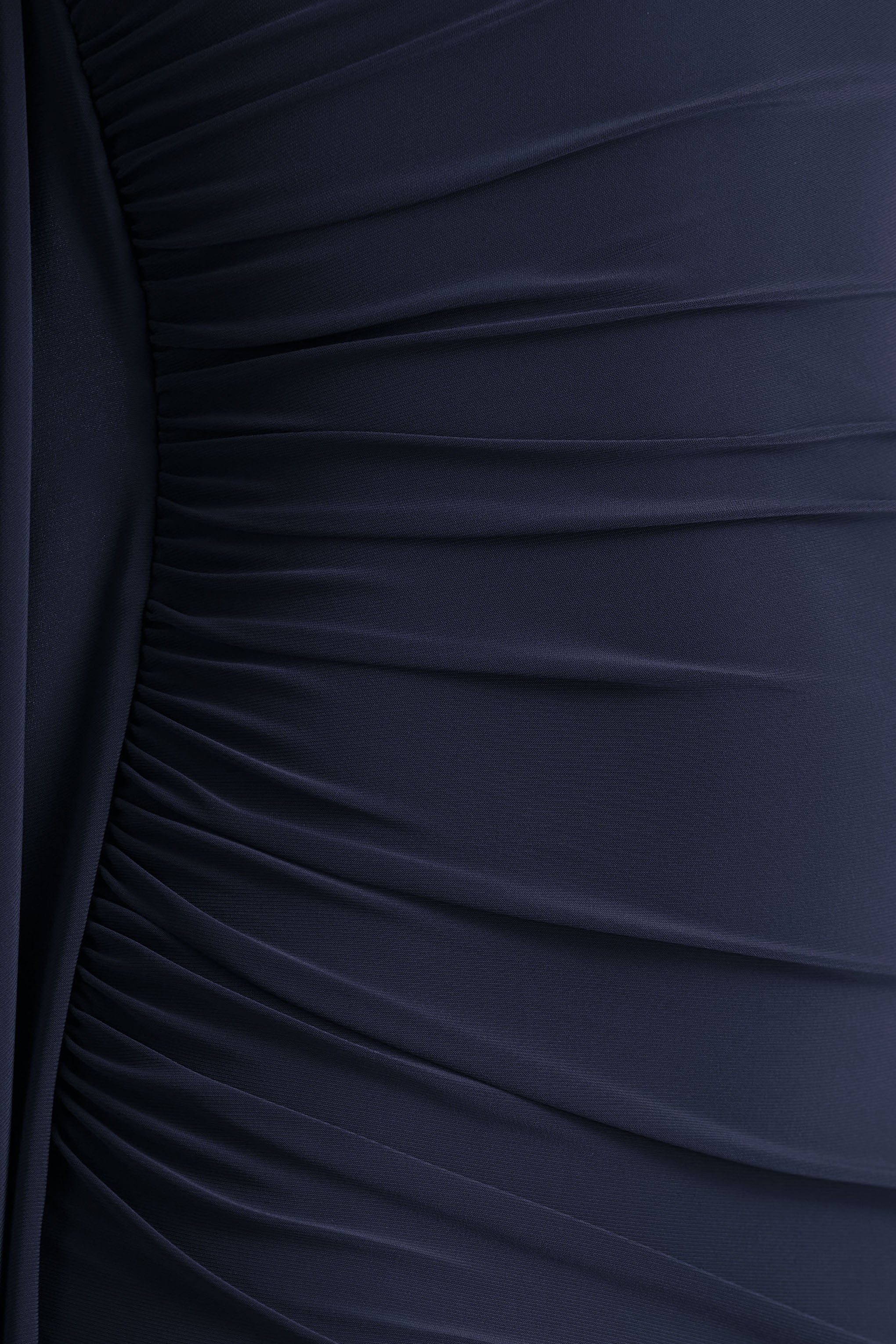 Adelina | Navy One-Shoulder Maxi Dress With Drape-Sowoom