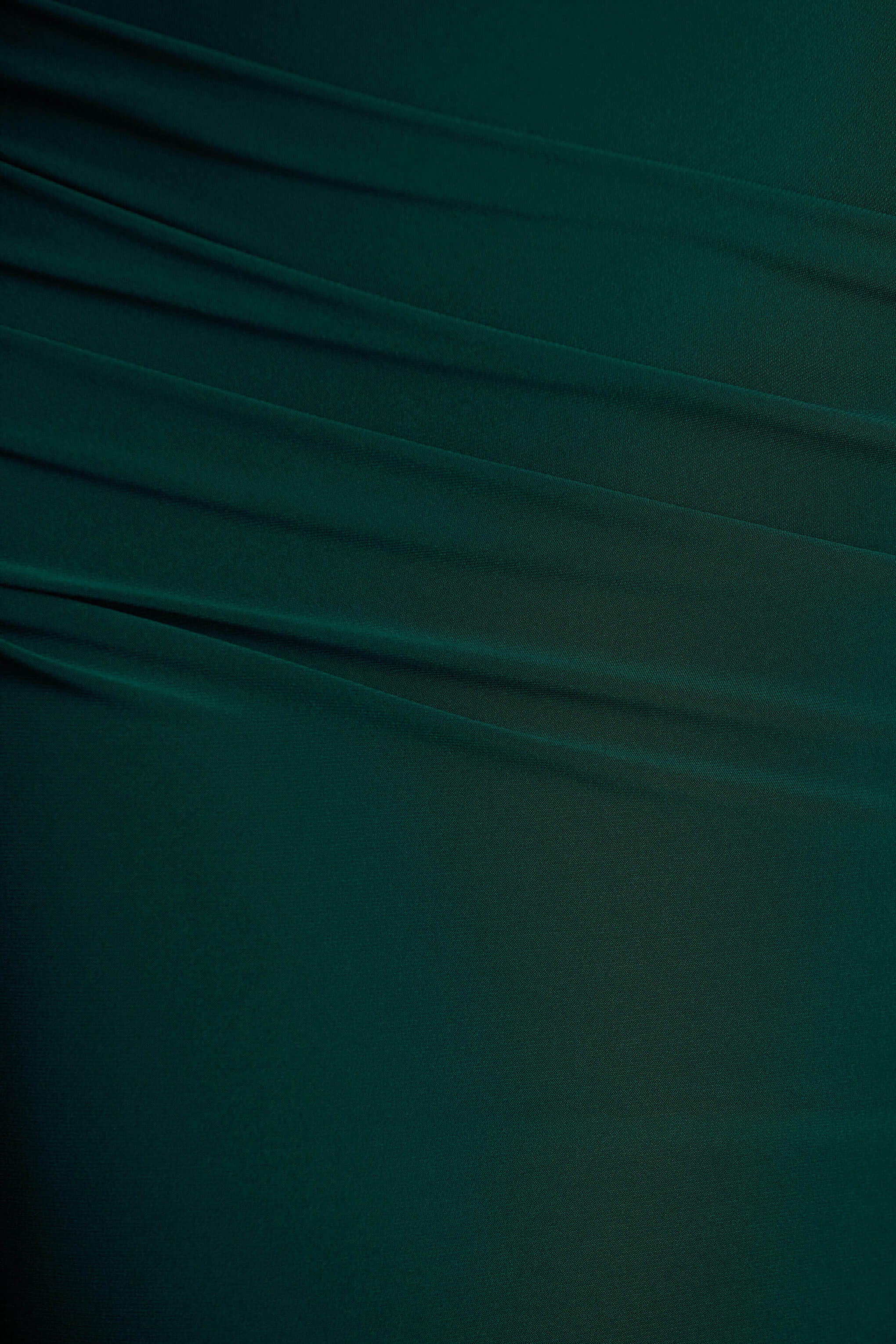 Magdelena | Bottle Green Asymmetric Cape Maxi Dress-Sowoom