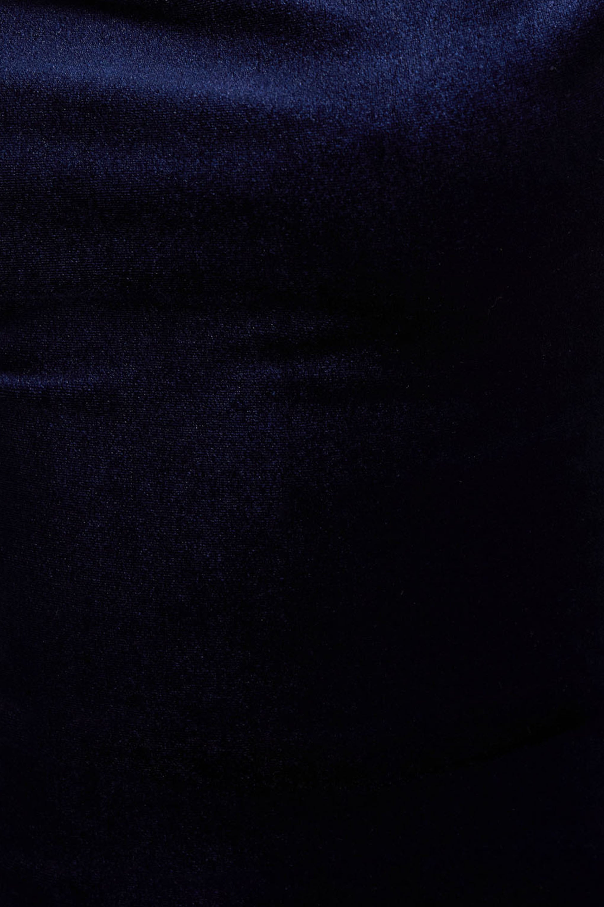 Carella | Navy Velvet Twisted Asymmetric Midi Dress-Sowoom